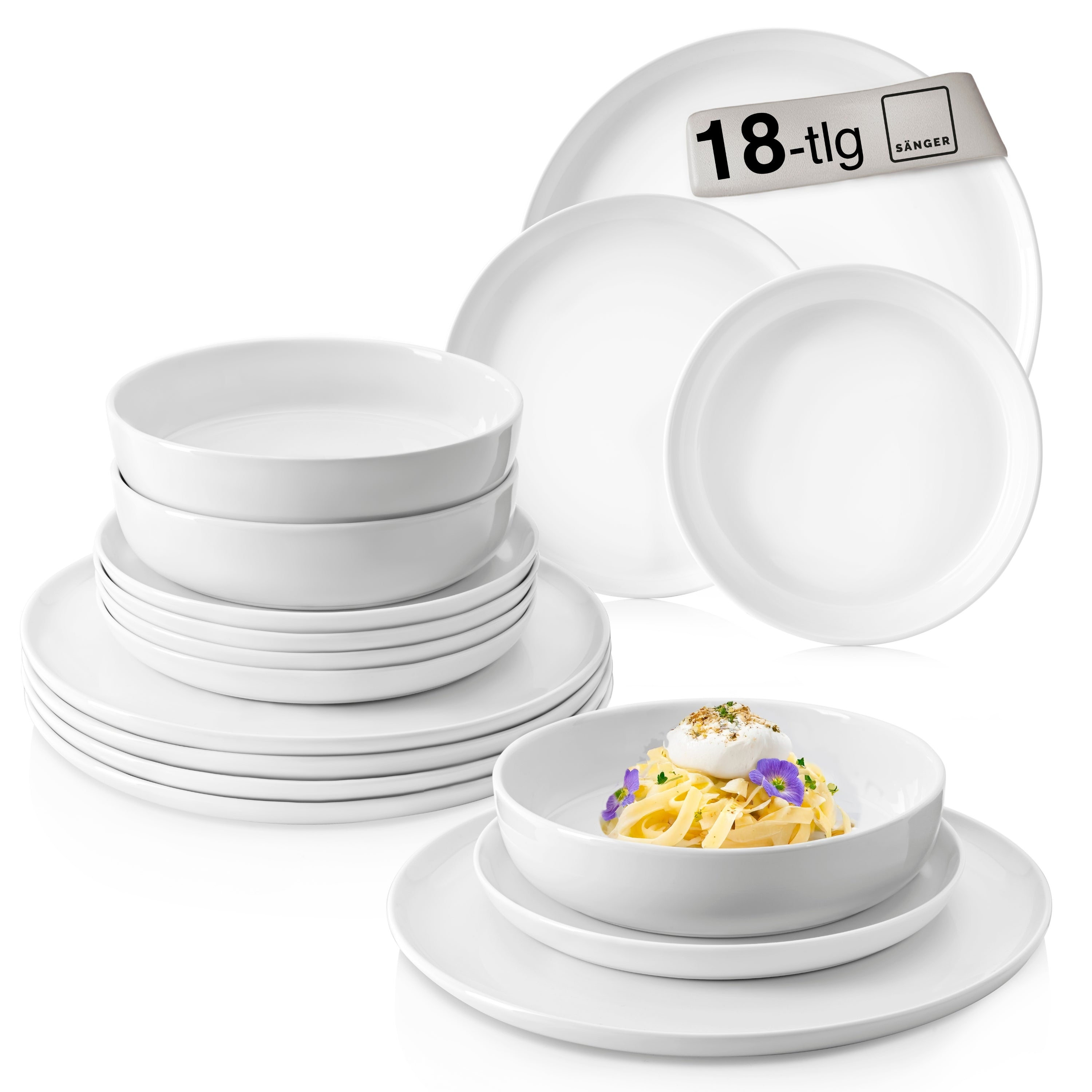 SÄNGER Porzellan Geschirrset Marlo 18-teilig für 6 Personen