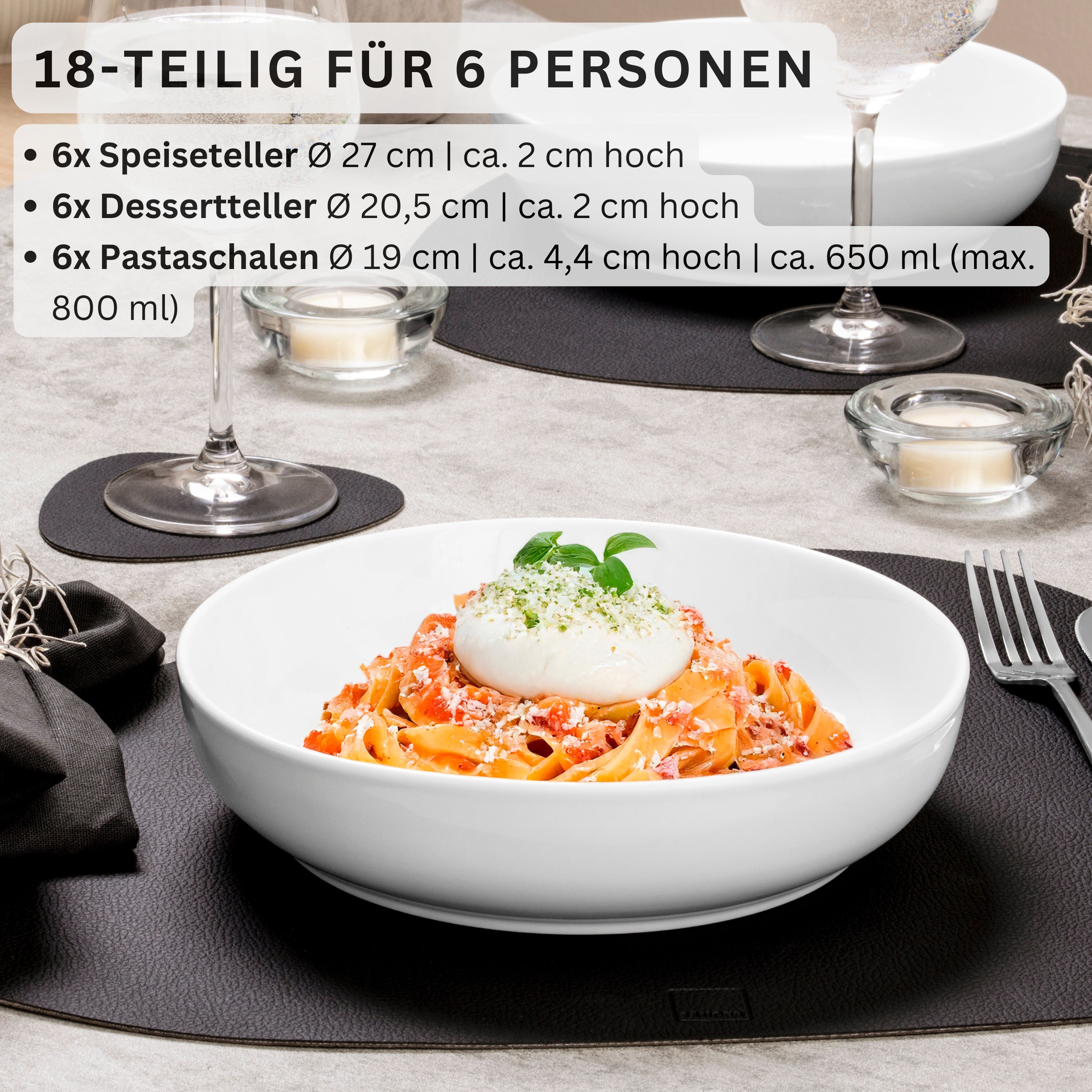 SÄNGER Porzellan Geschirrset Marlo 18-teilig für 6 Personen