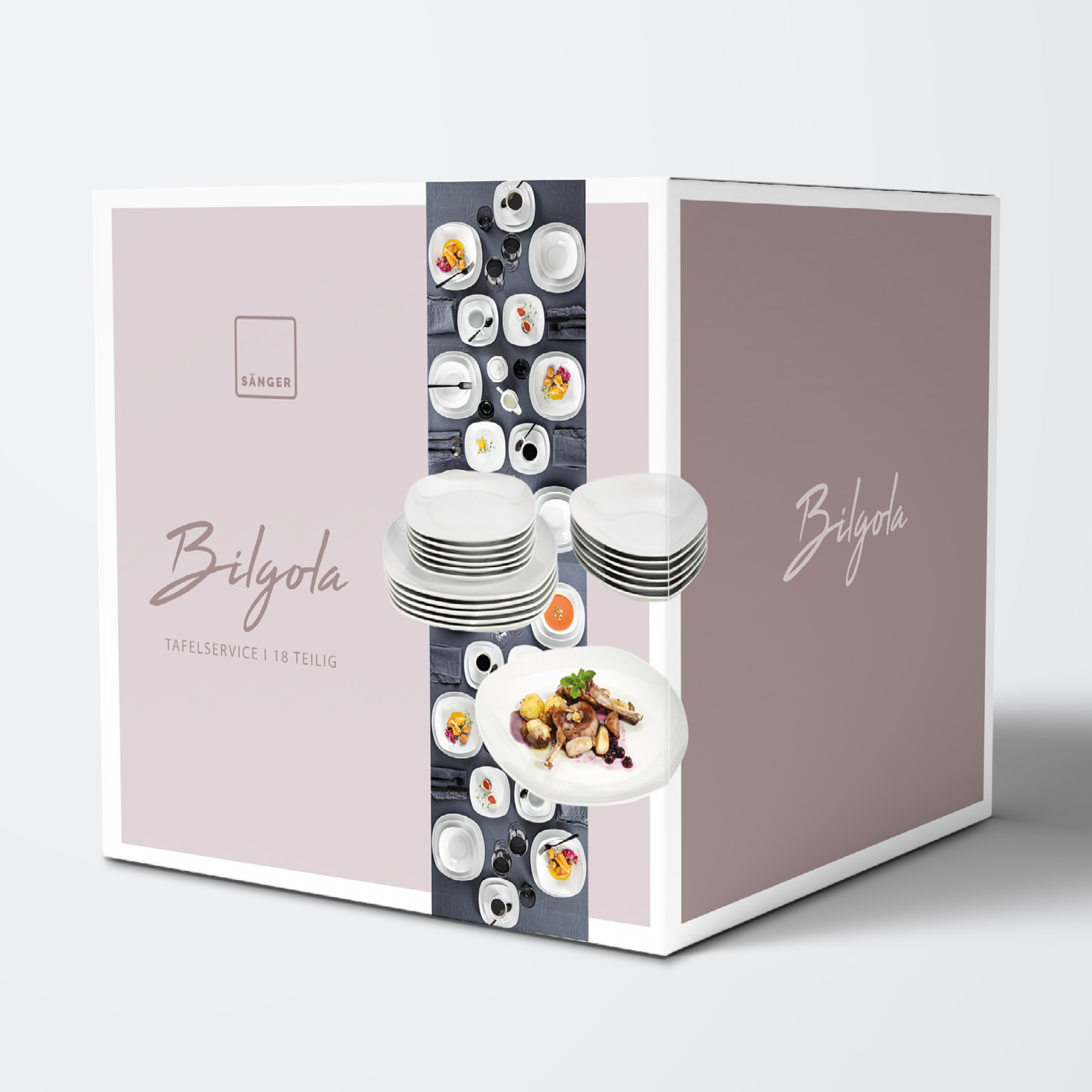 SÄNGER Porzellan Geschirrset Bilgola, Tafelservice 18 teilig für 6 Personen