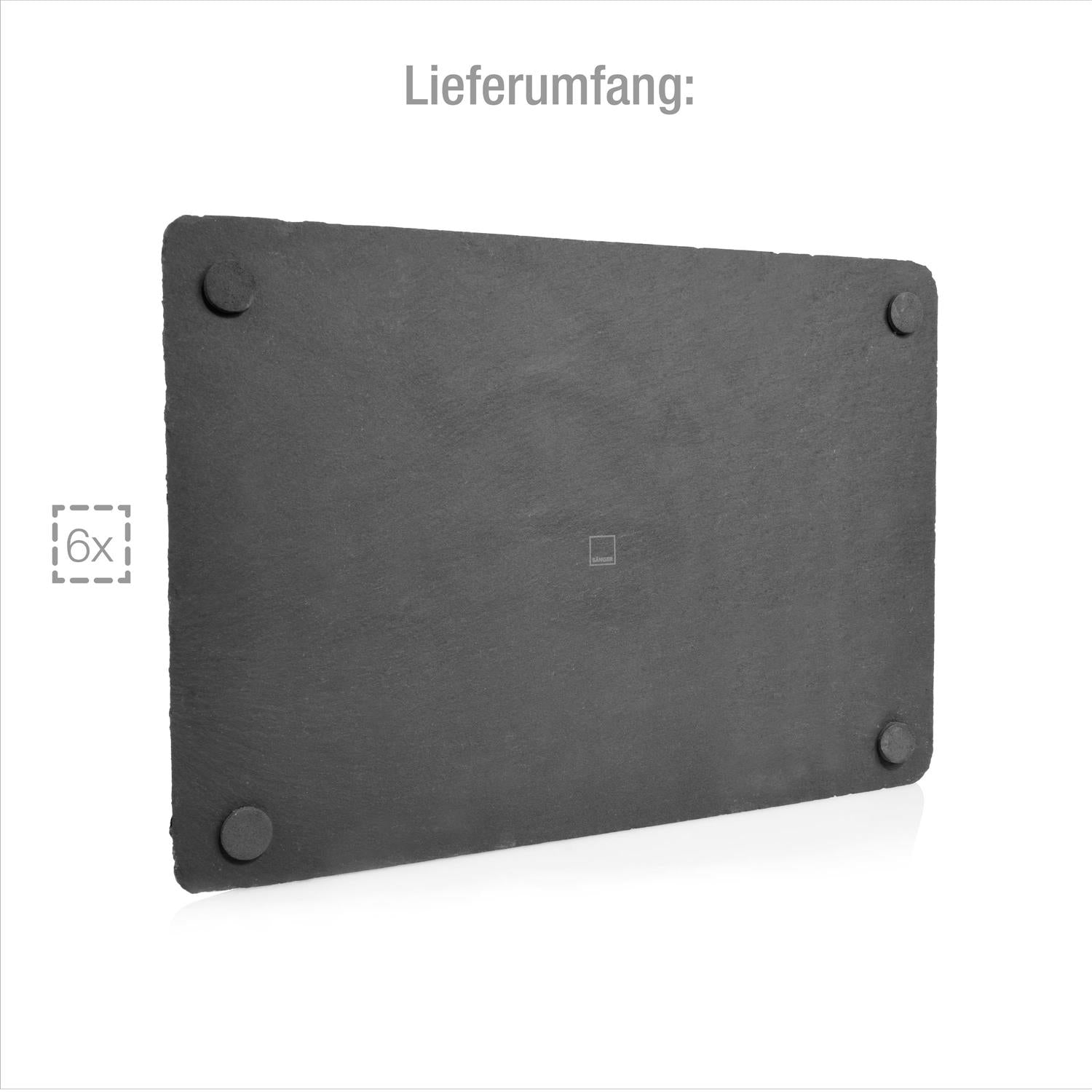 SÄNGER Schieferplatten Set lasiert 6 teilig 22 x16 cm