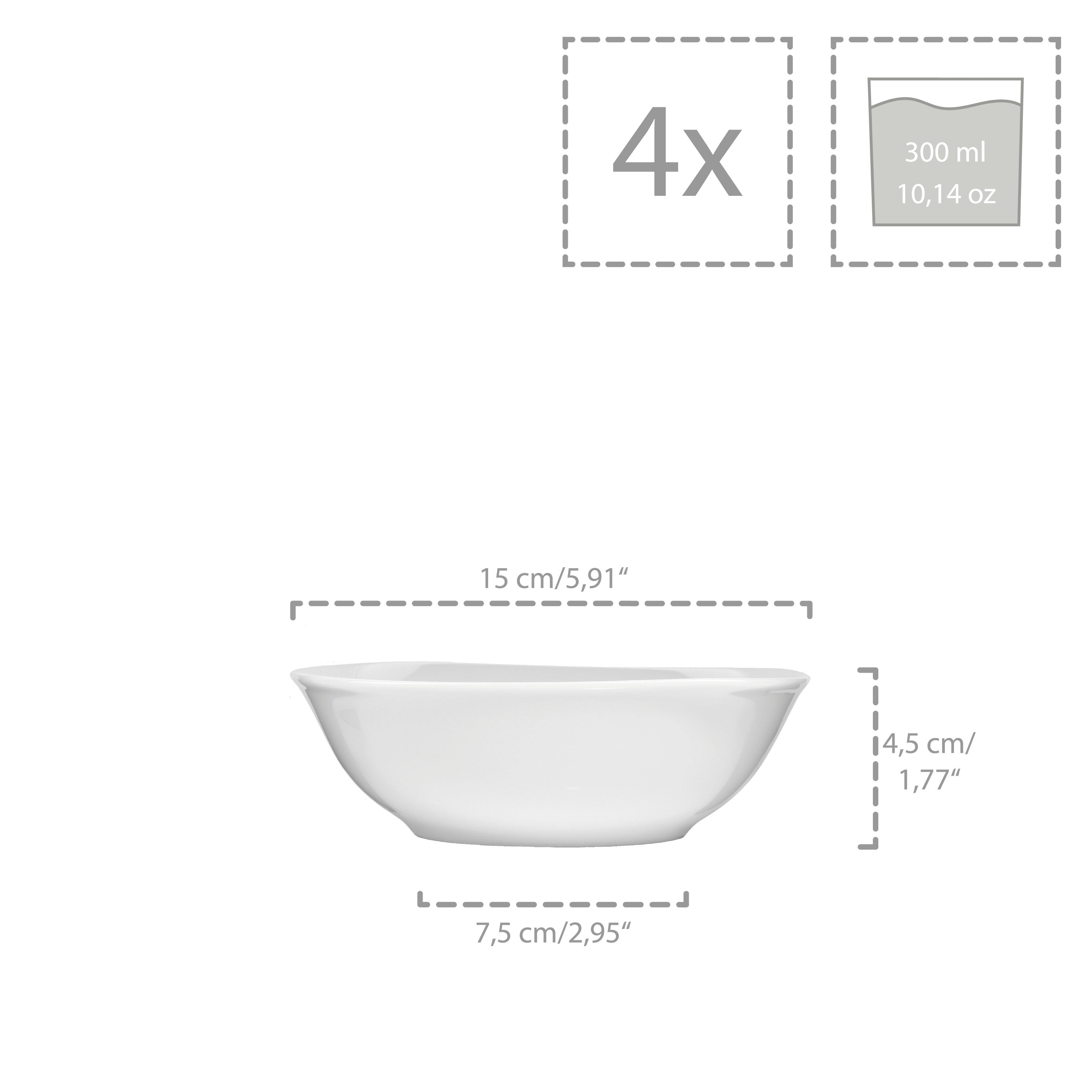 SÄNGER Porzellan Geschirrset Bilgola, Kombiservice 16 teilig für 4 Personen