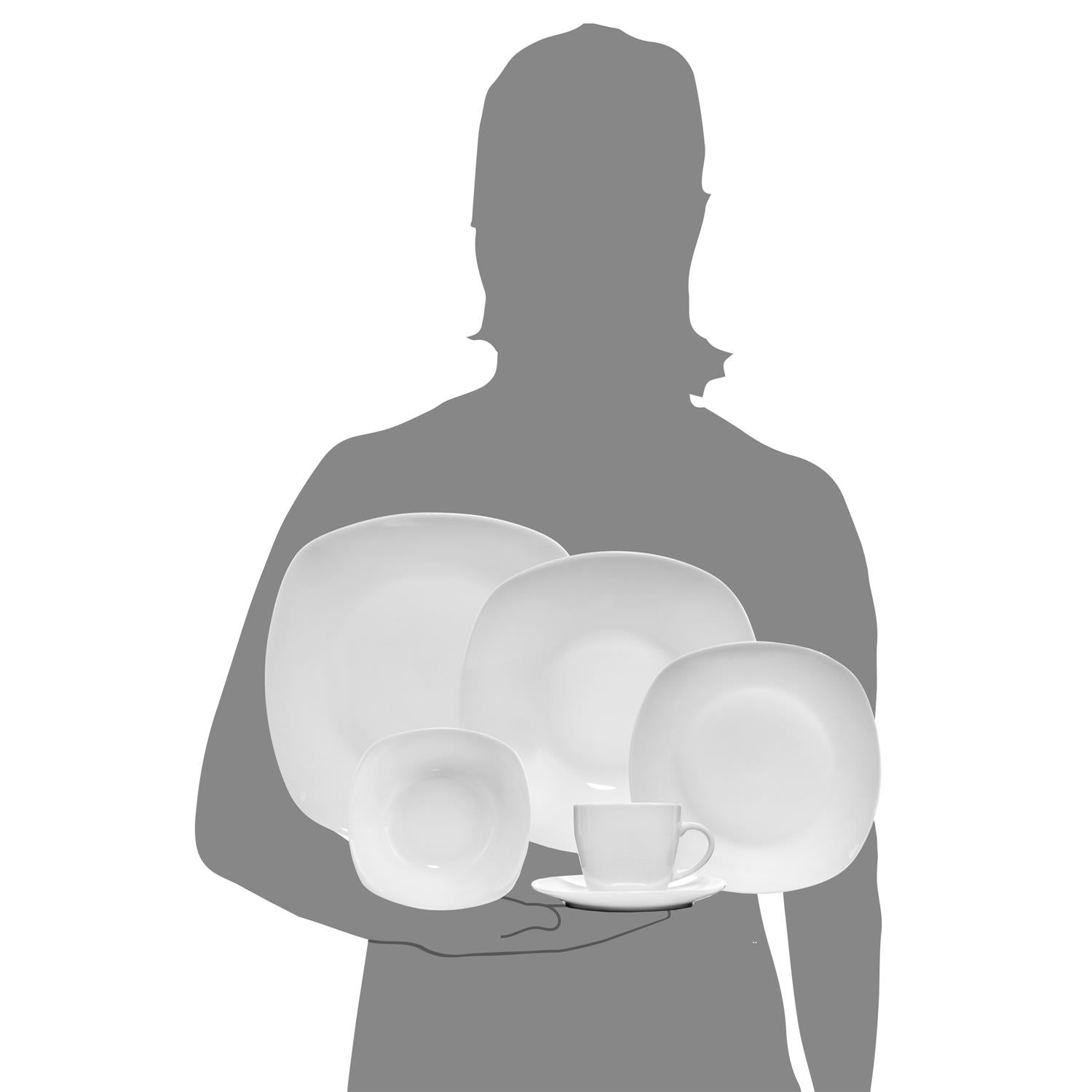 SÄNGER Porzellan Geschirrset Bilgola, Kombiservice 36 teilig für 6 Personen