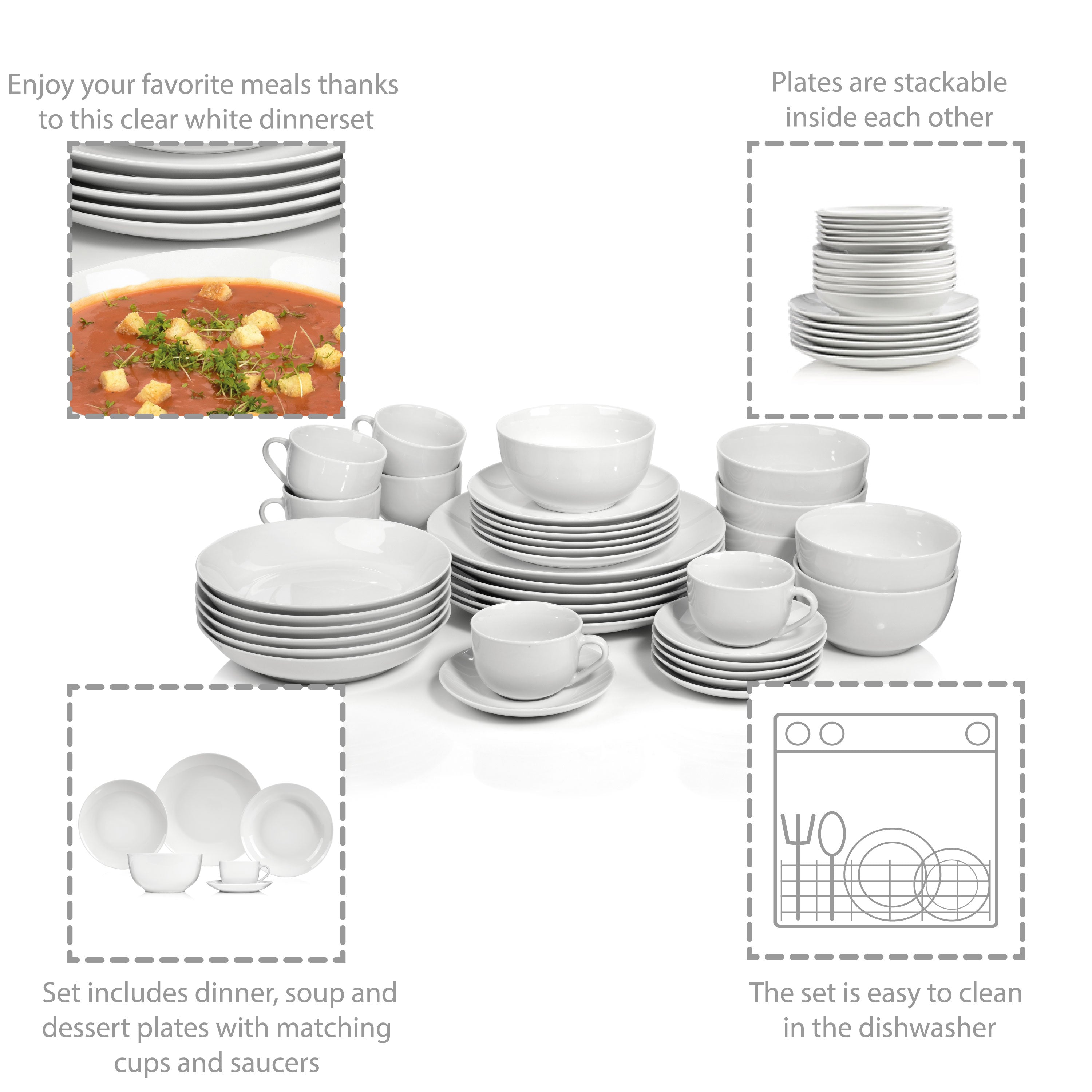 SÄNGER Kombiservice New Port 36 teilig für 6 Personen