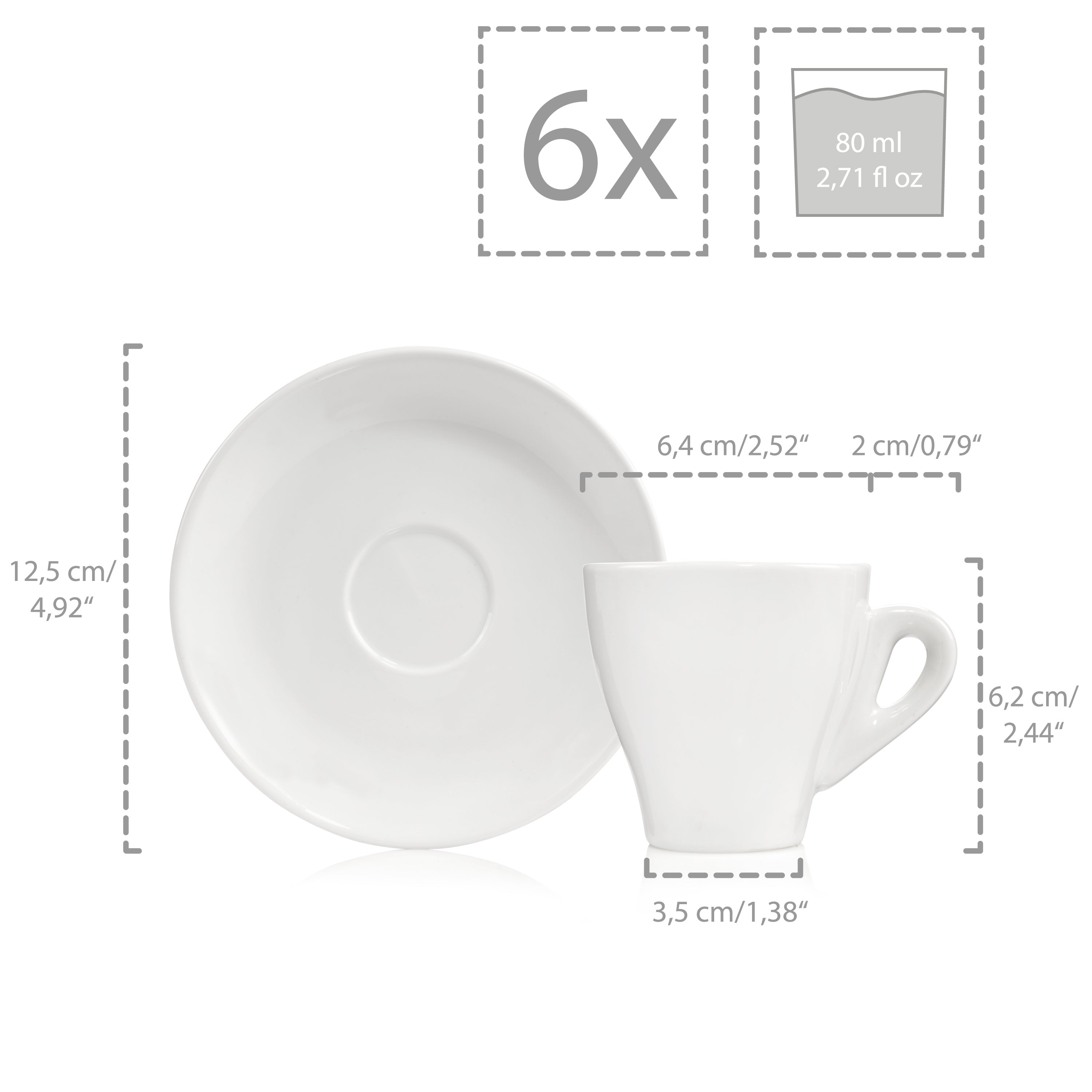 SÄNGER Espressotassen Set New Port 12 teilig für 6 Personen