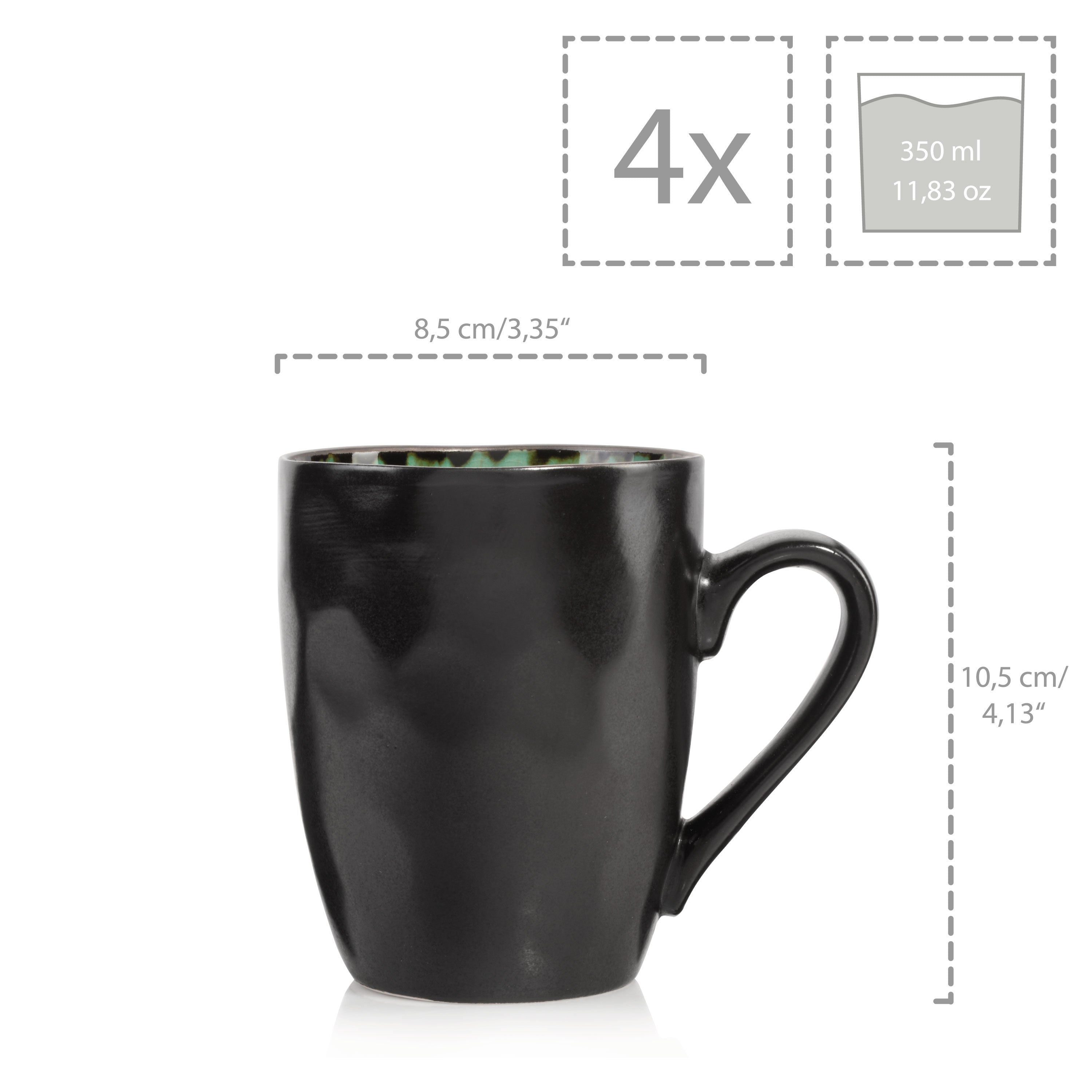 SÄNGER Kaffeebecher Set Palm Beach 4 teilig
