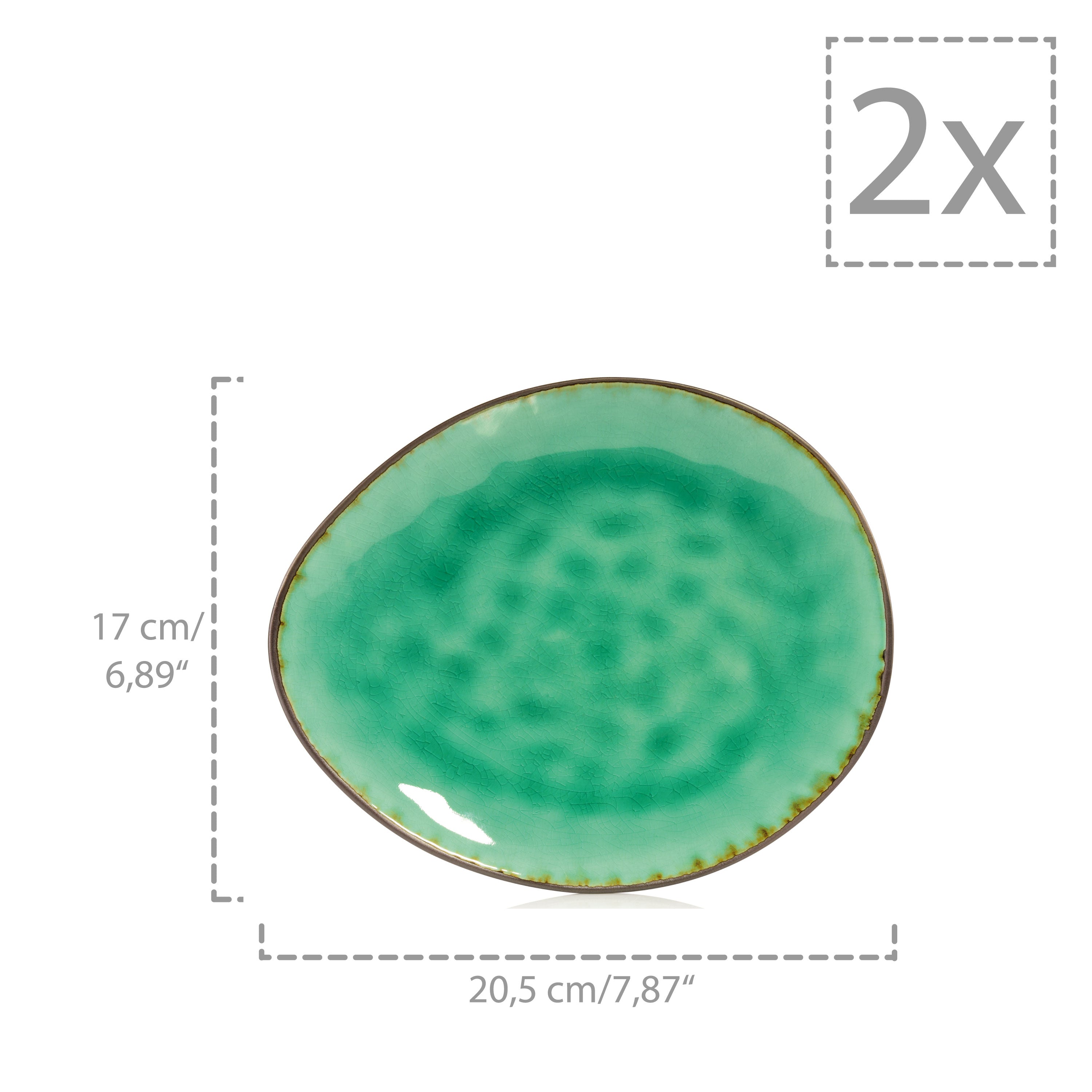 SÄNGER Steingut Geschirrset Palm Beach, Tafelservice & Servierplatten Set 23 teilig für 4 Personen