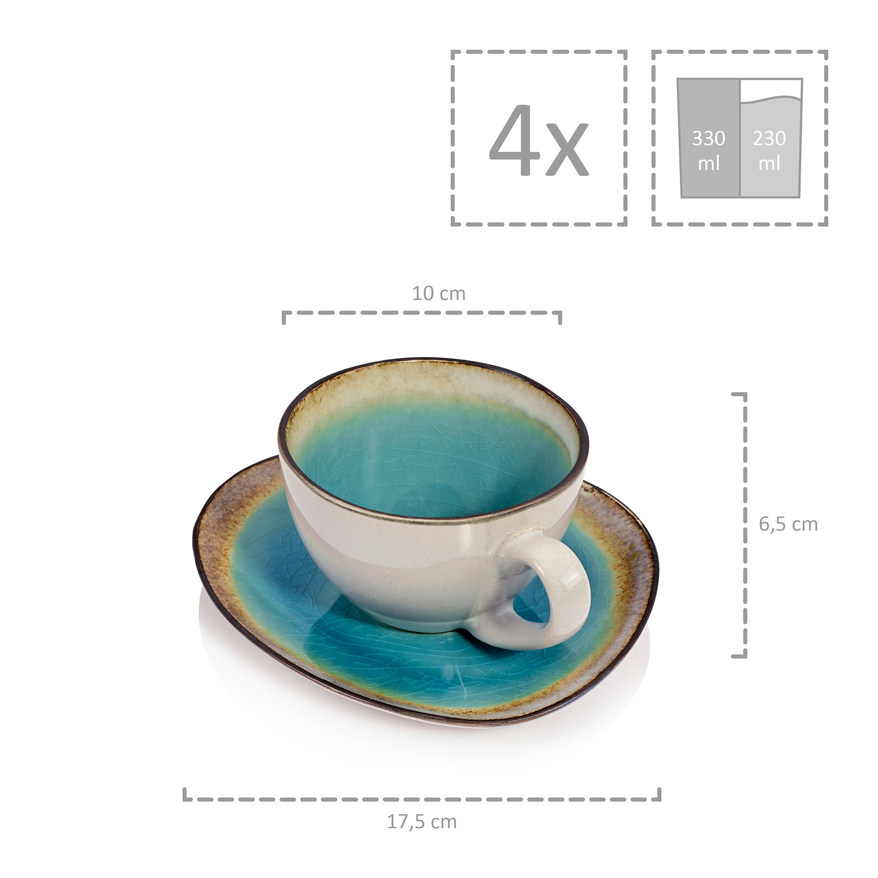 SÄNGER Kaffeeservice Capri 12 teilig für 4 Personen
