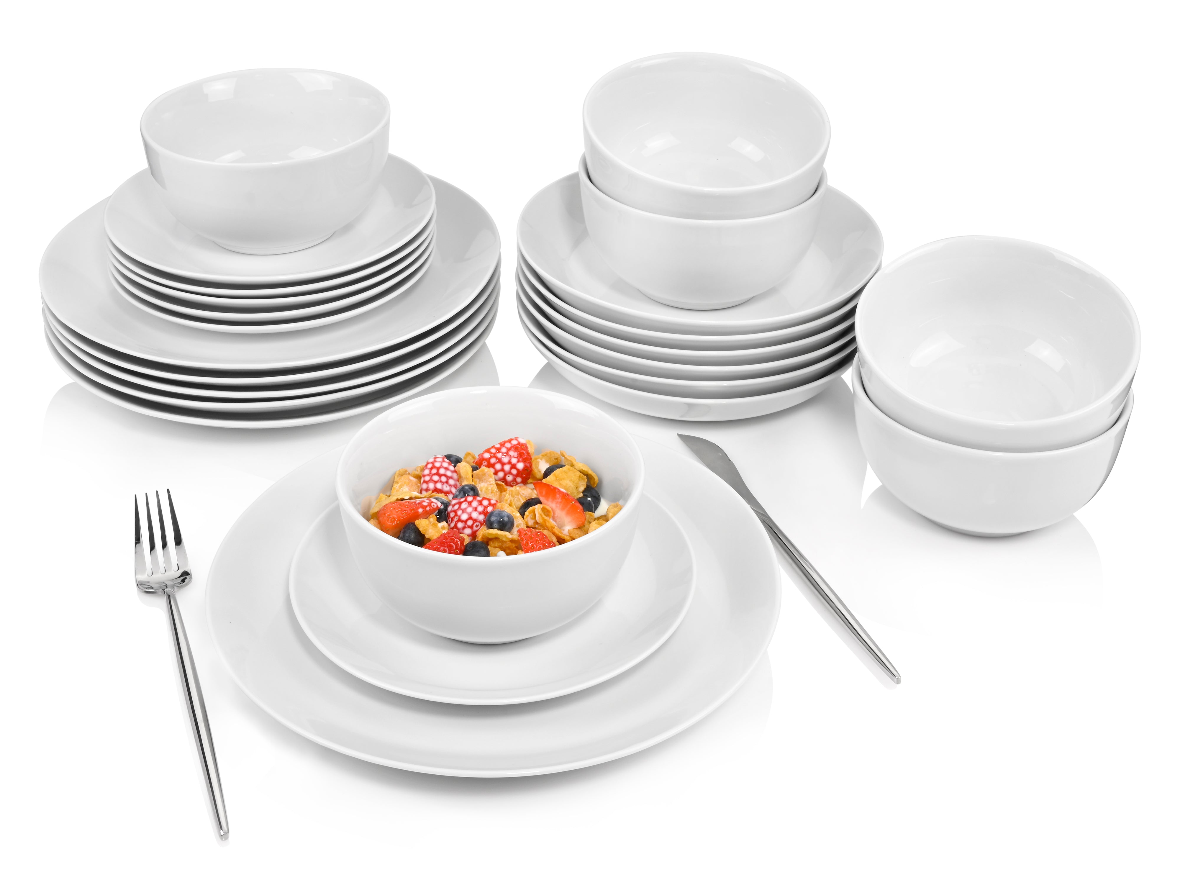 SÄNGER Porzellan Geschirrset New Port, Tafelservice 24 teilig für 6 Personen