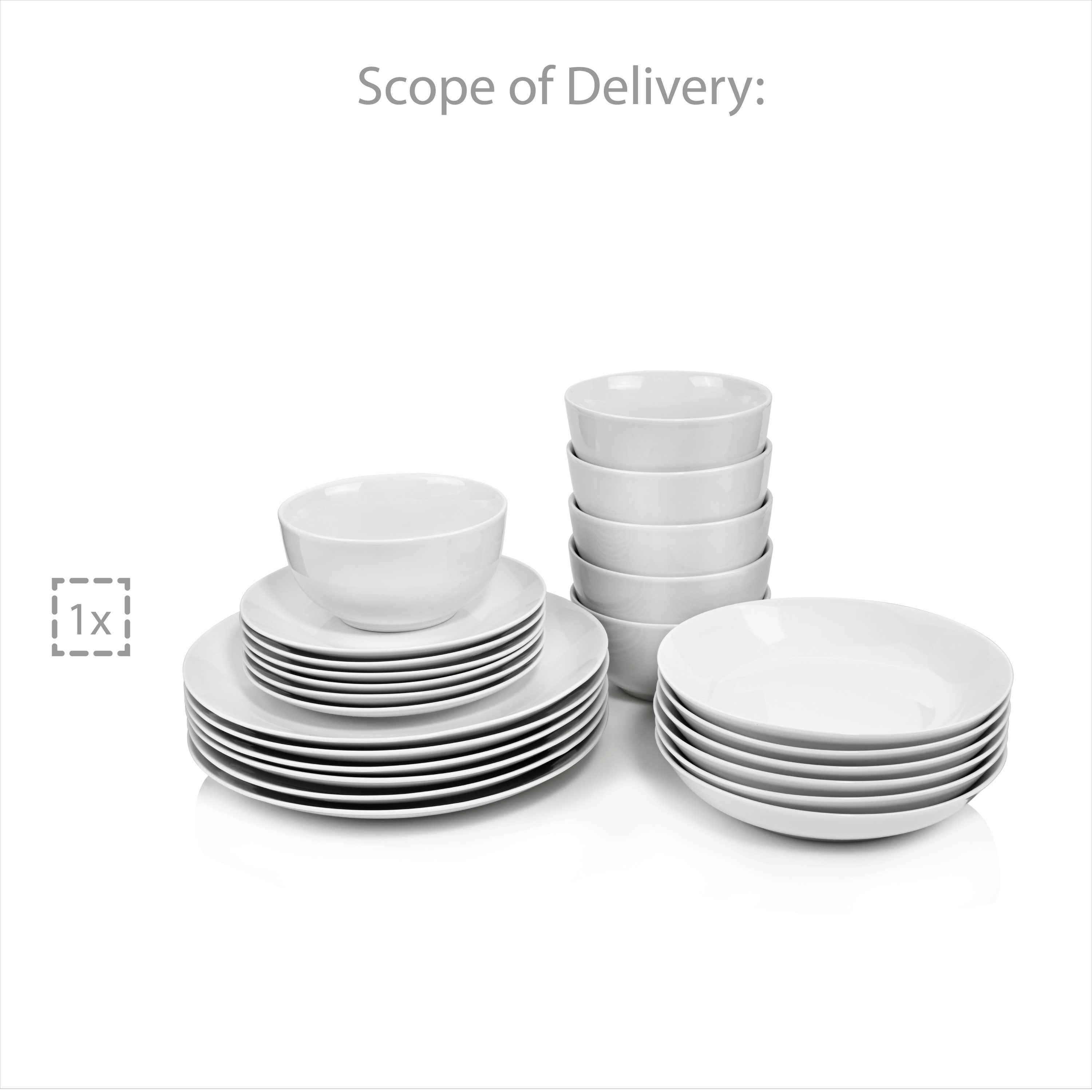 SÄNGER Porzellan Geschirrset New Port, Tafelservice 24 teilig für 6 Personen