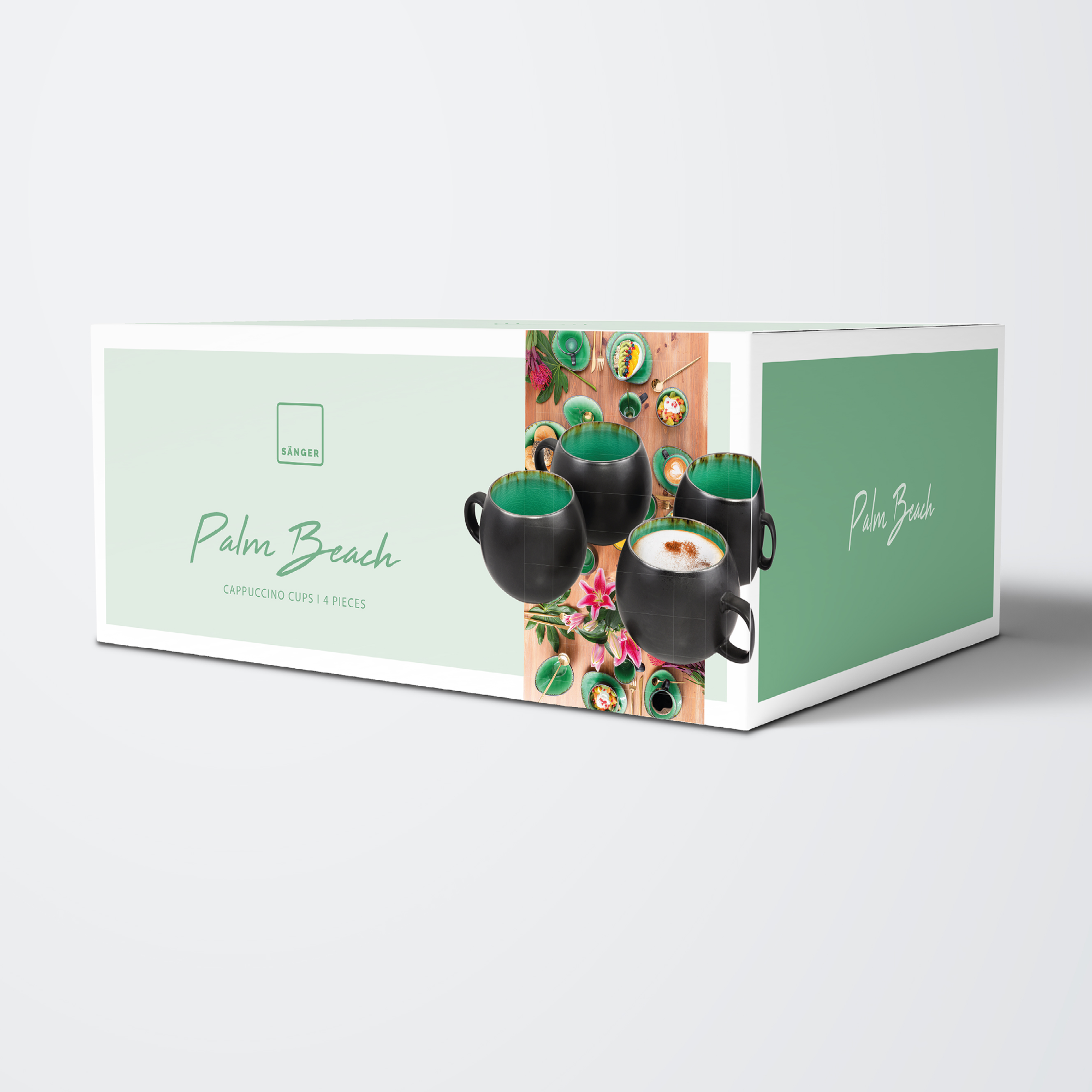 SÄNGER Cappuccinotassen Set Palm Beach 4 teilig