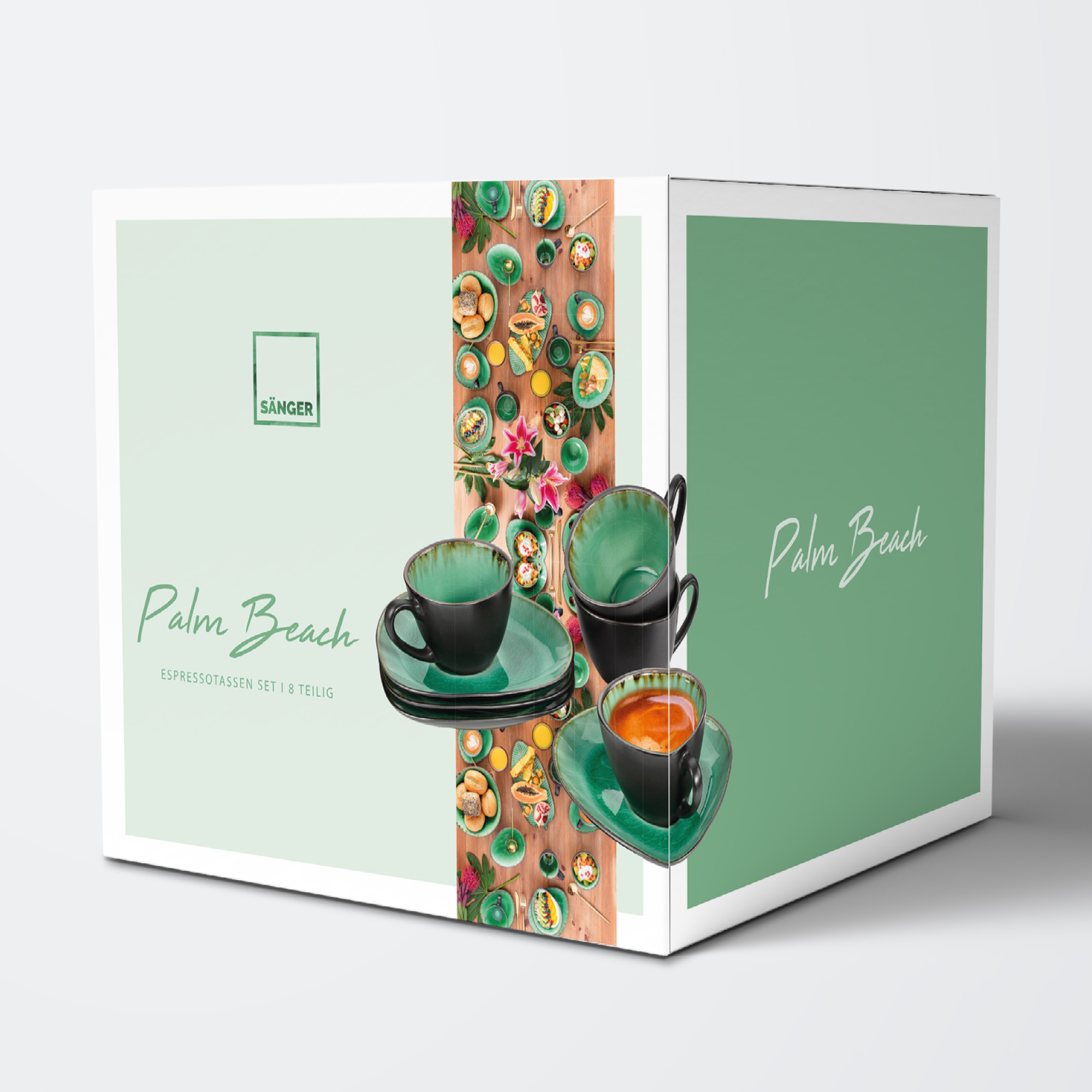 SÄNGER Espressotassen Set Palm Beach 8 teilig