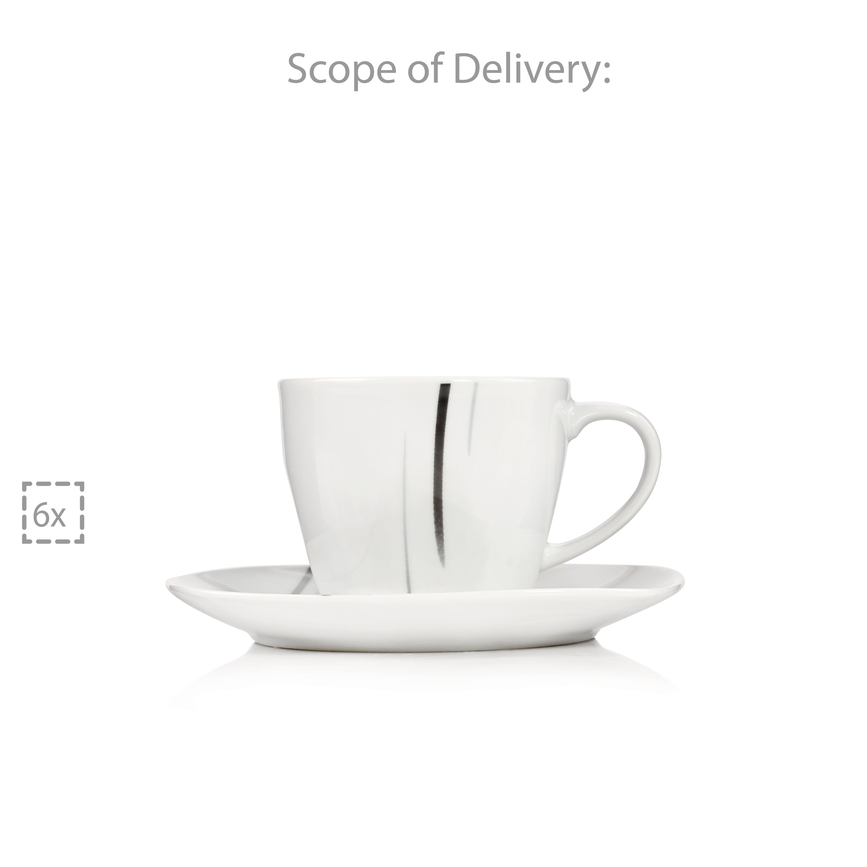 SÄNGER Kaffeeservice Bilgola Black Lines 12 teilig für 6 Personen
