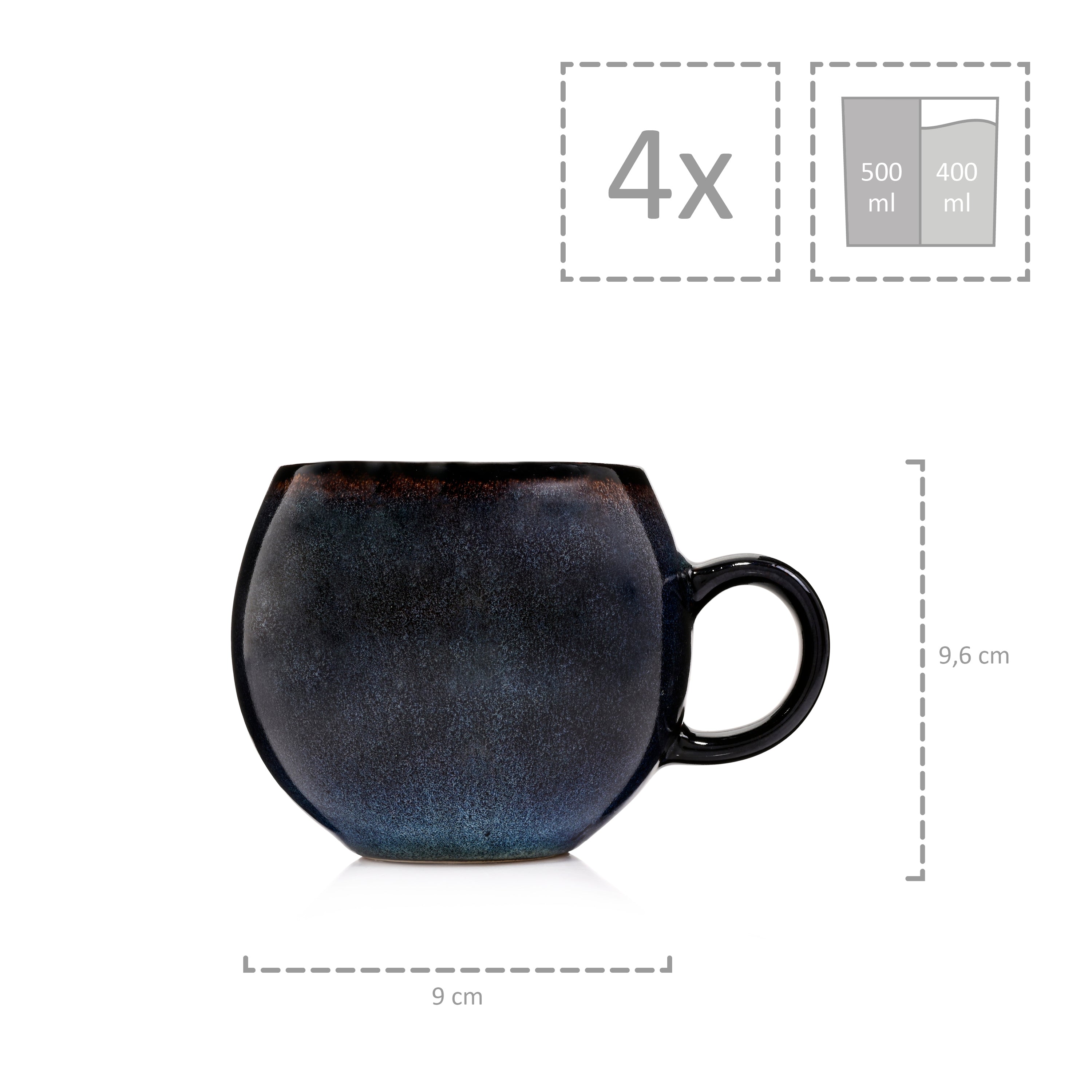 SÄNGER Cappuccinotassen Set Tokio 4 teilig