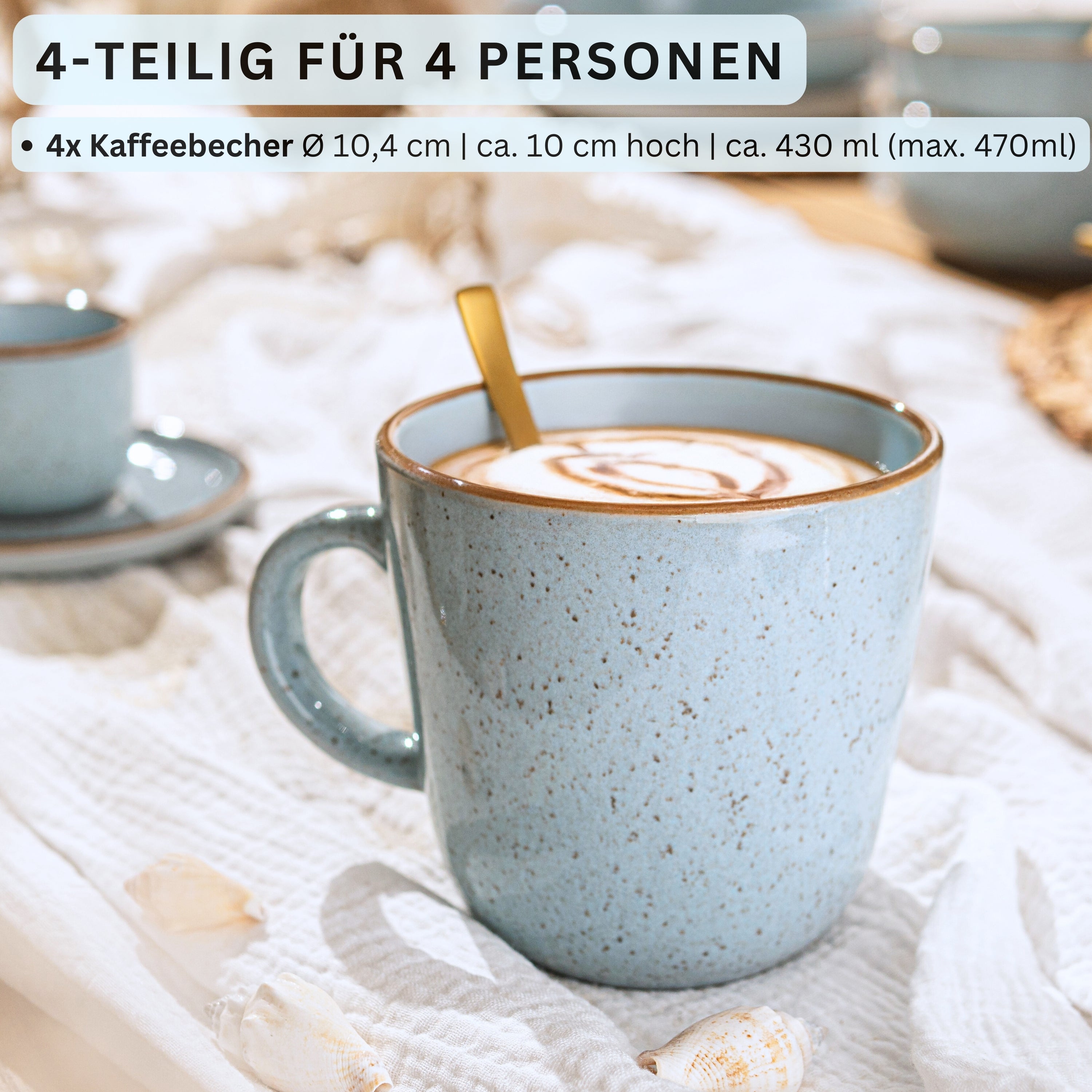 SÄNGER Kaffeebecher Set Rio Lagune 4 teilig