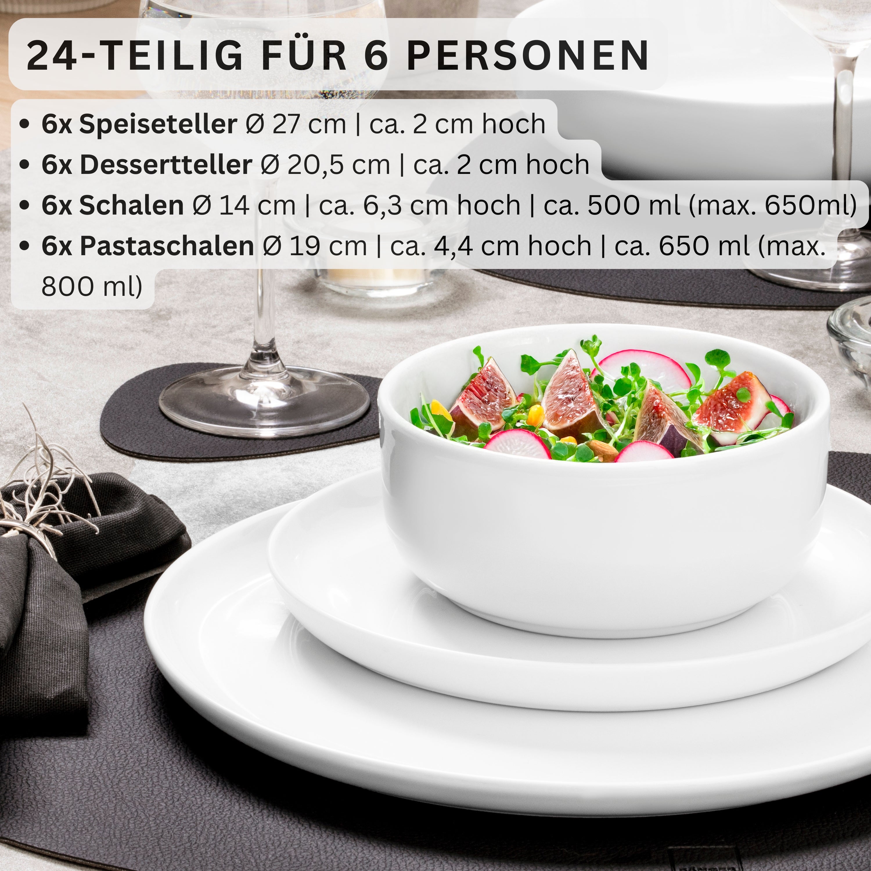 SÄNGER Porzellan Geschirrset Marlo 24-teilig für 6 Personen