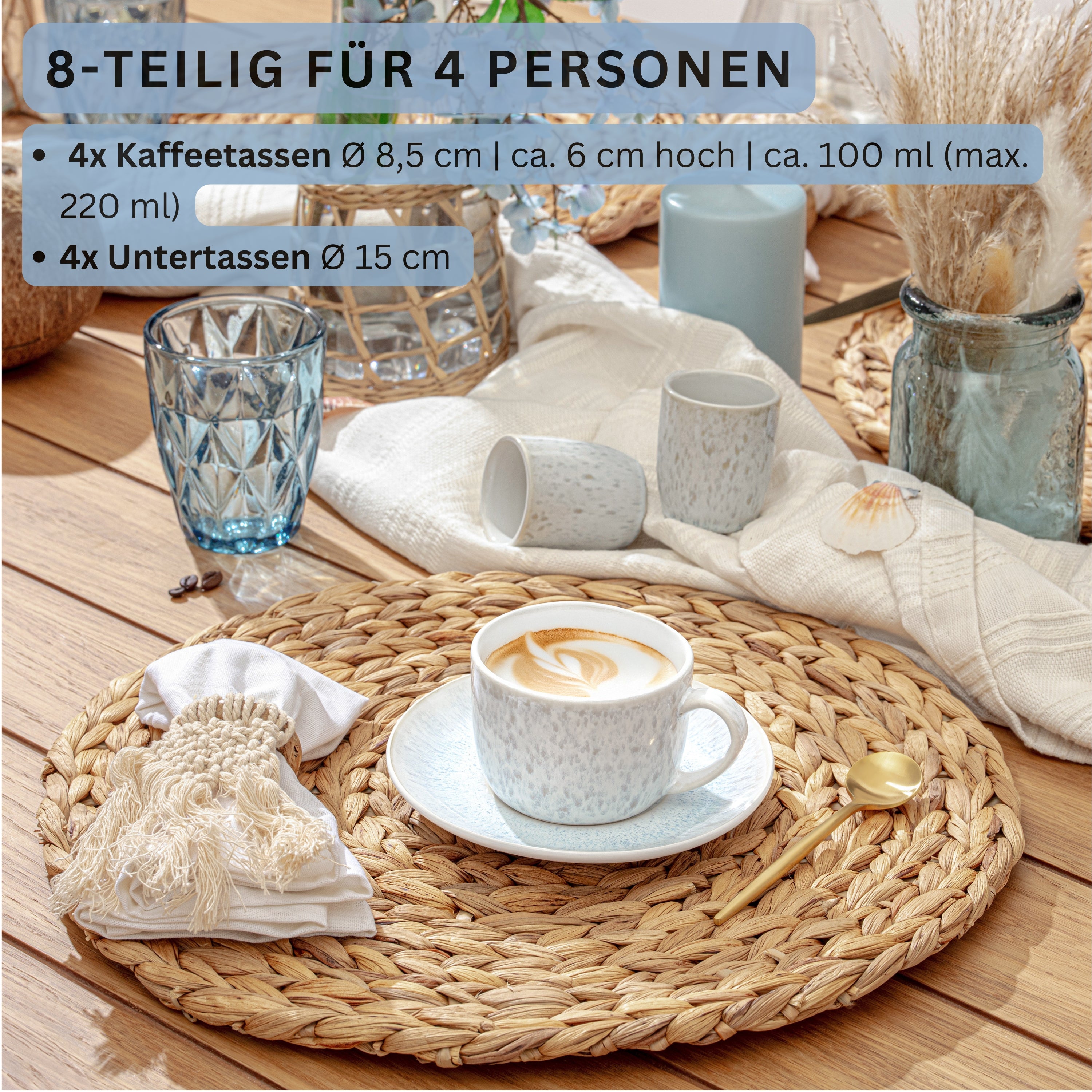 SÄNGER Kaffeetassen Set Santorini 8 teilig
