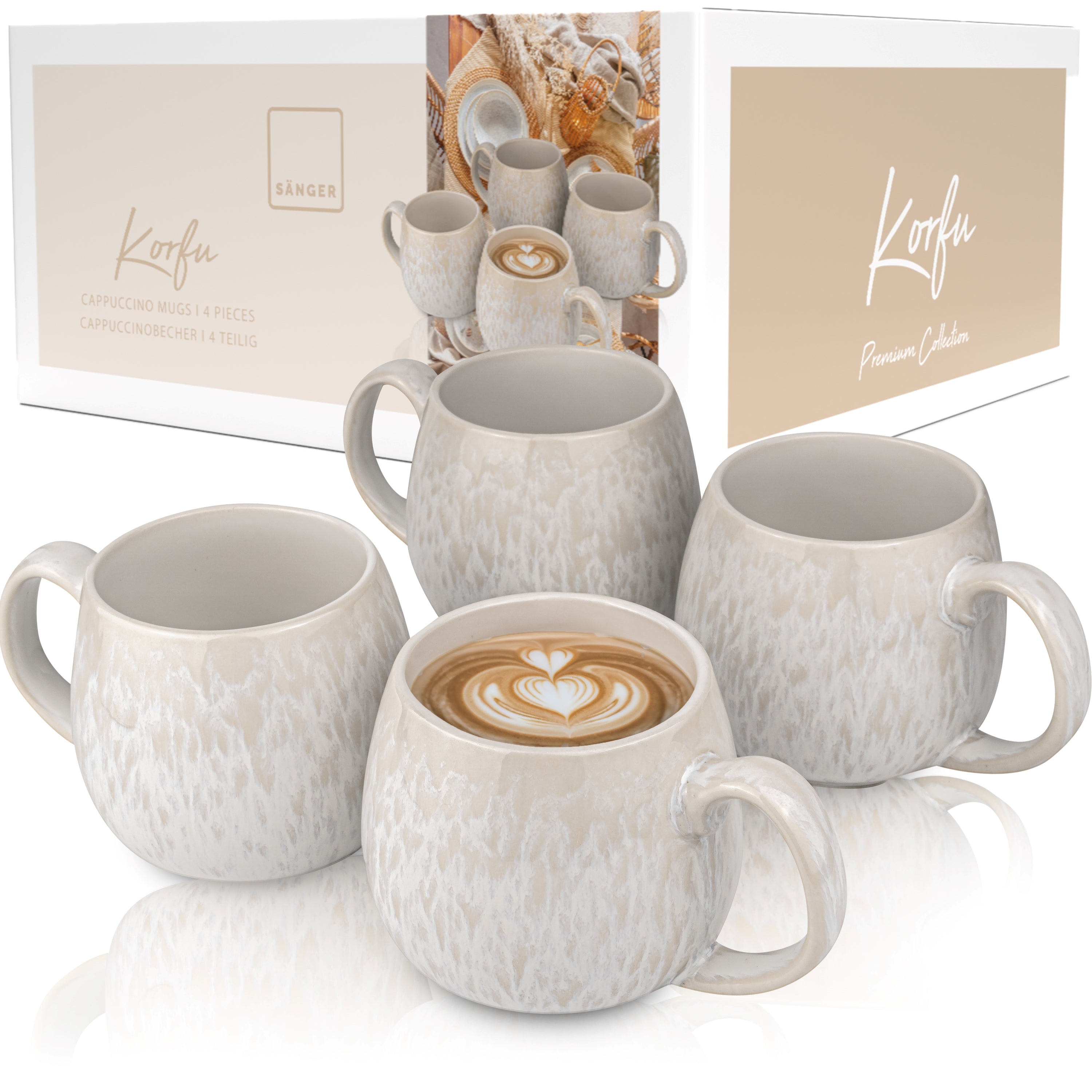 SÄNGER Cappuccinobecher Set Korfu 4 teilig