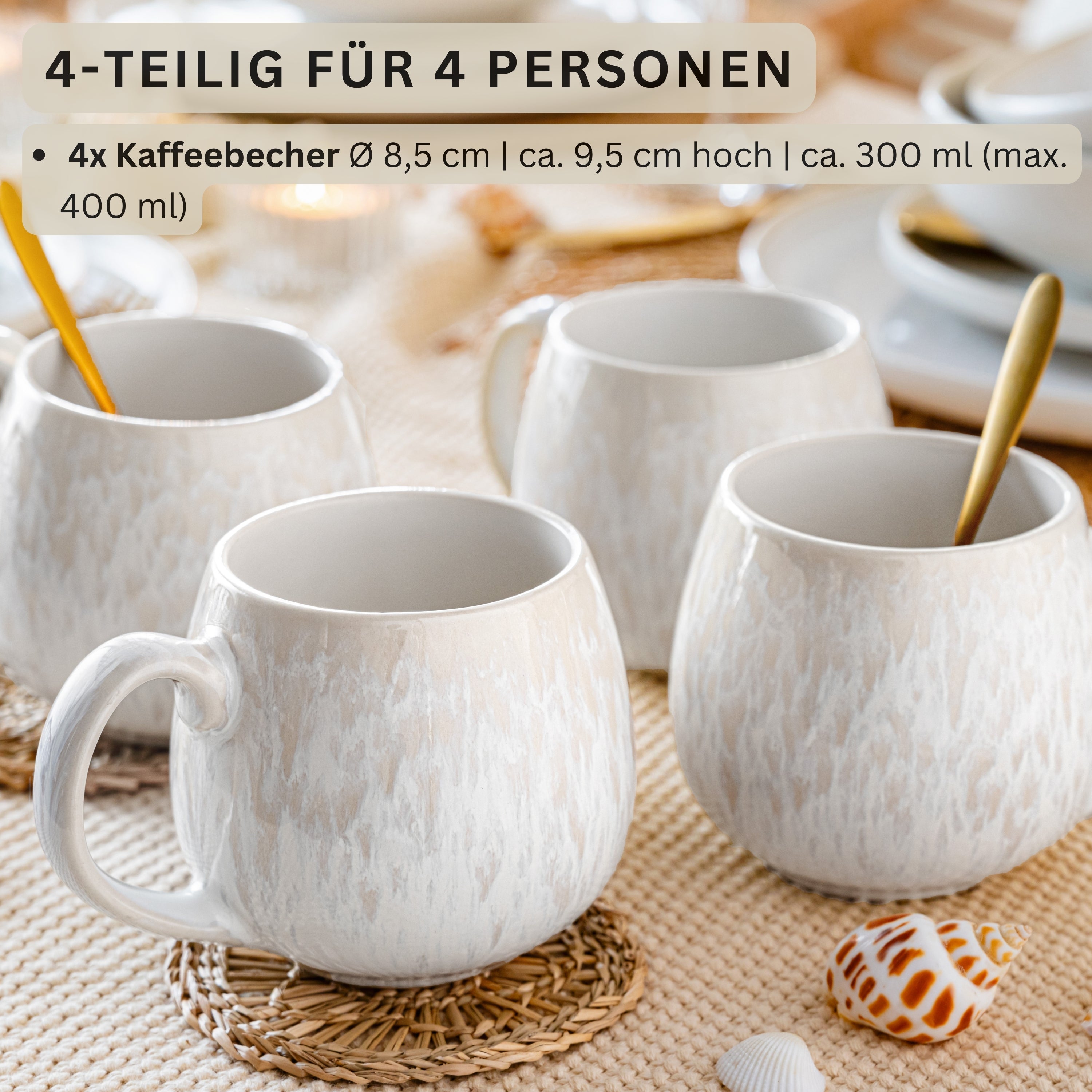 SÄNGER Cappuccinobecher Set Korfu 4 teilig