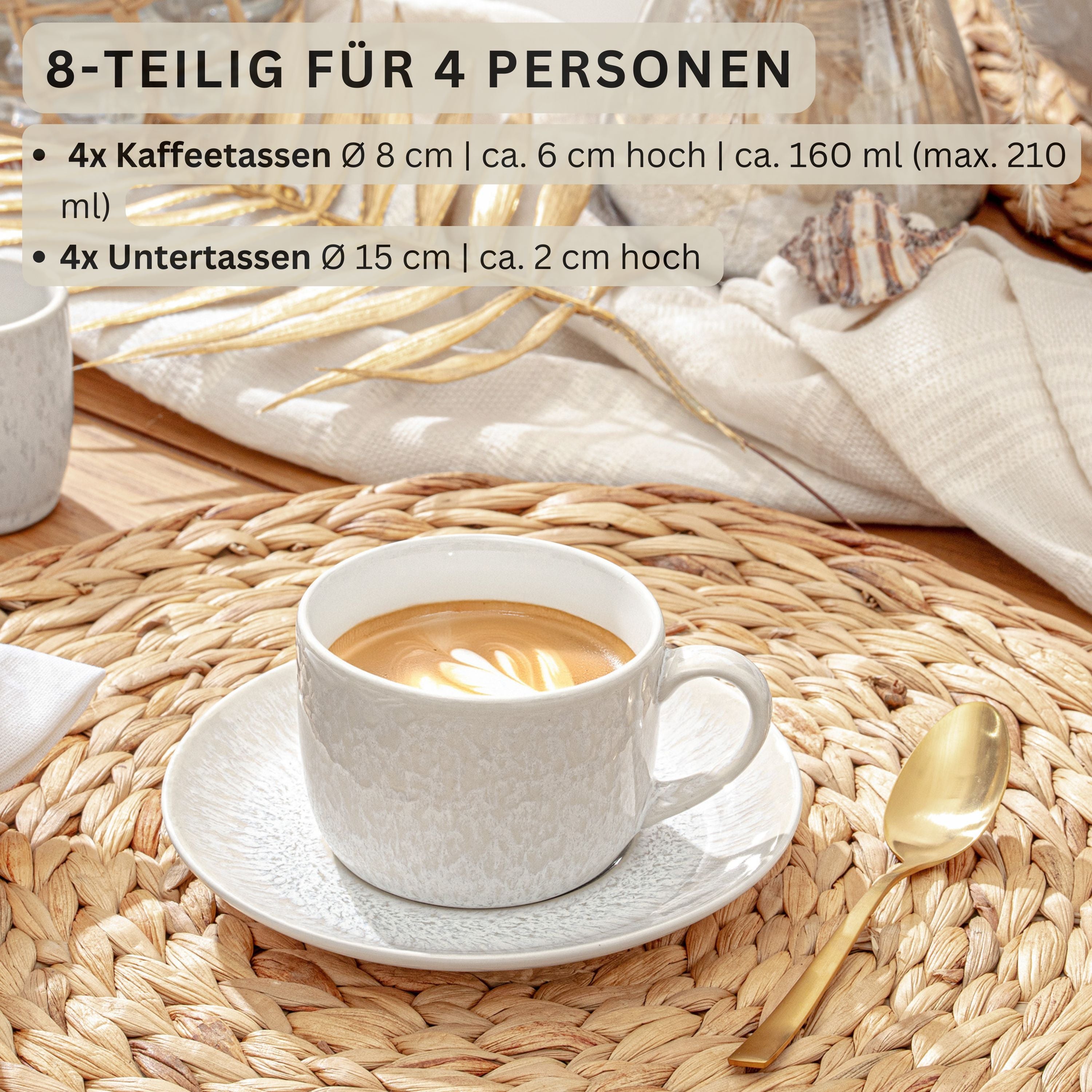 SÄNGER Kaffeetassen Set Korfu 8 teilig