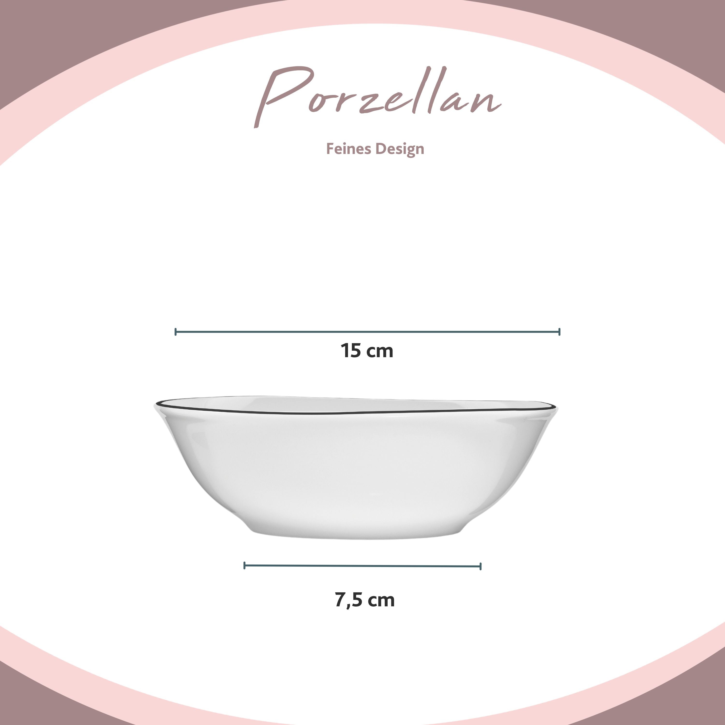 SÄNGER Porzellan Kombiservice Bilgola Black Rim 36 teilig für 6 Personen