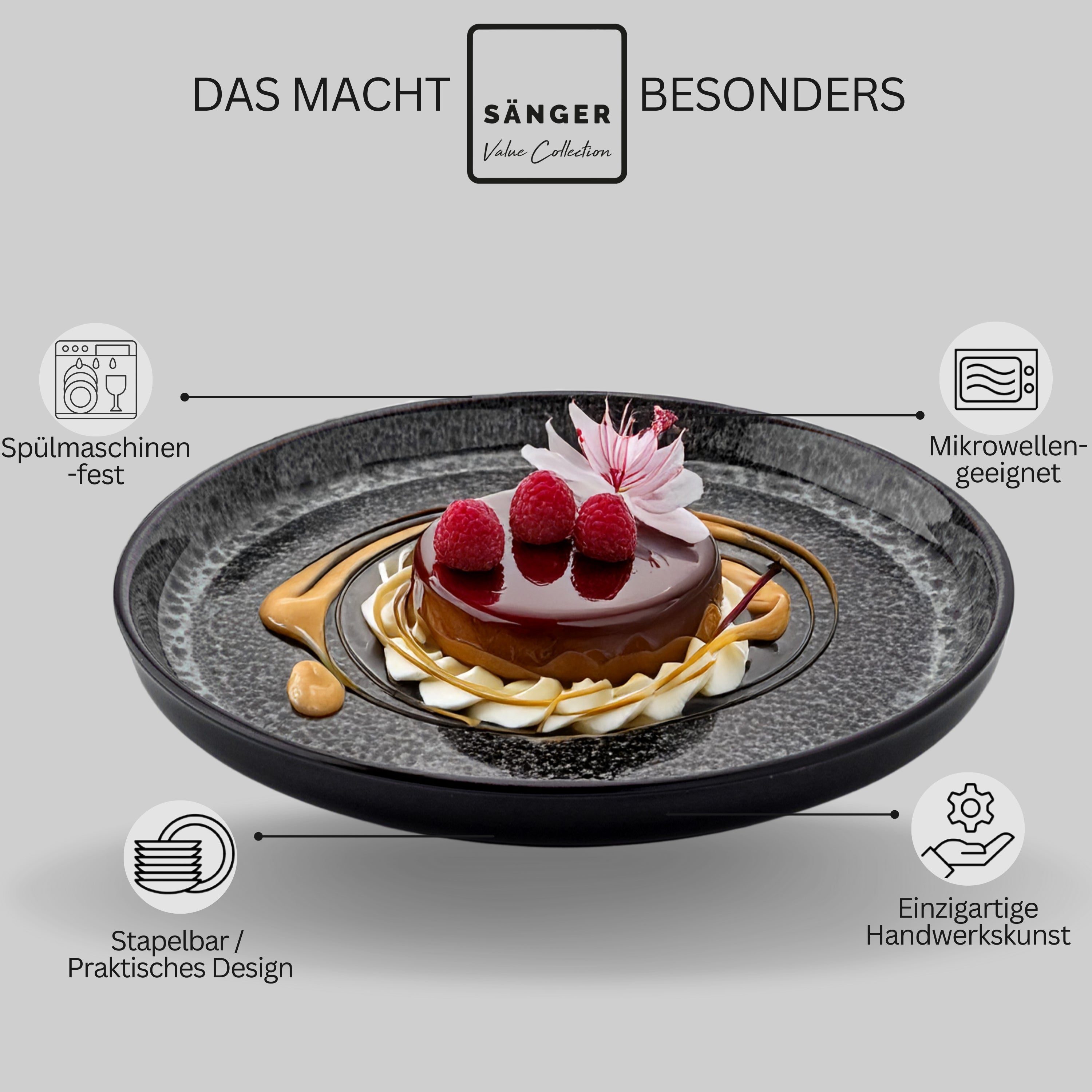 SÄNGER Dessert Plate Set Sydney, 6 Pieces