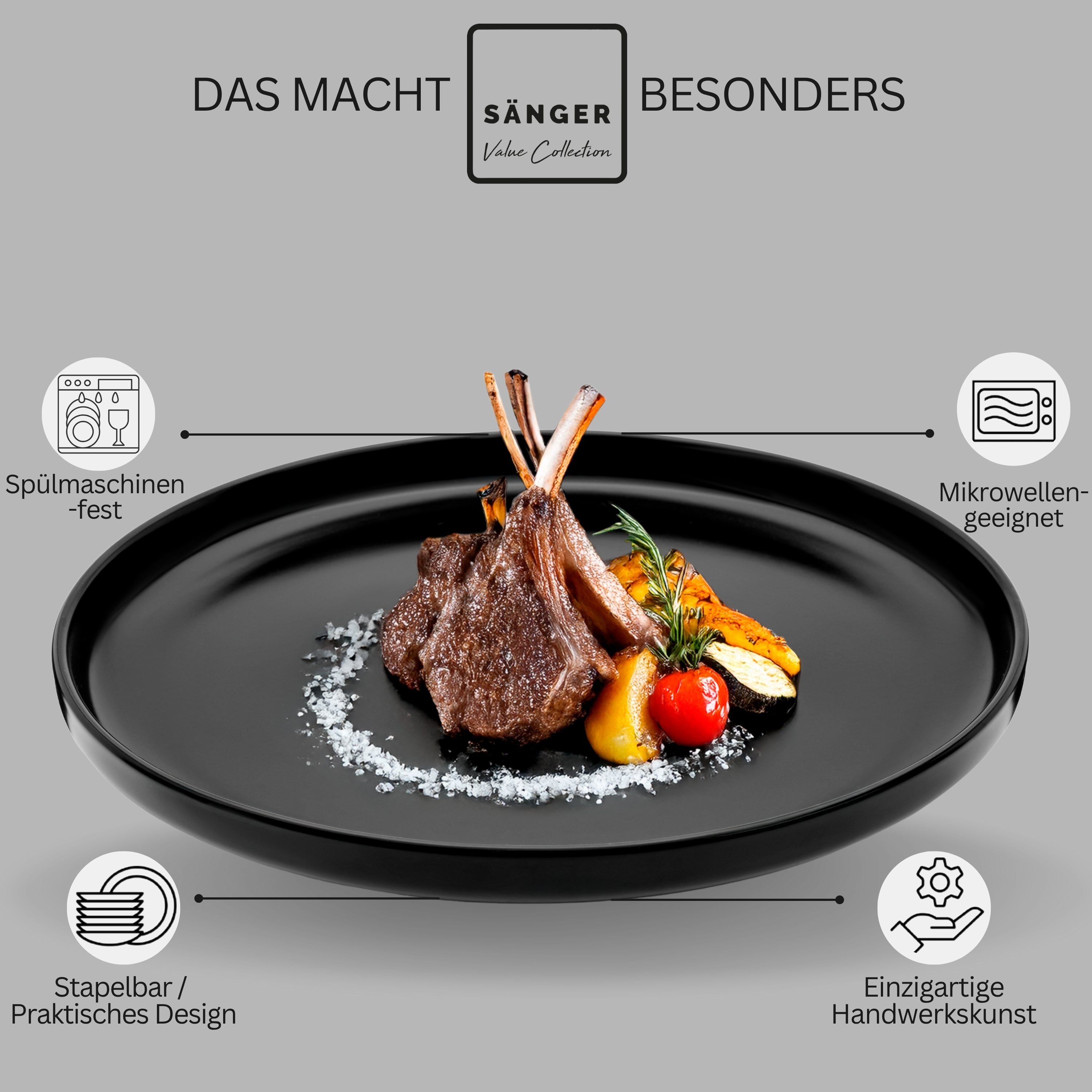 SÄNGER Speiseteller Set Madeira 6 teilig