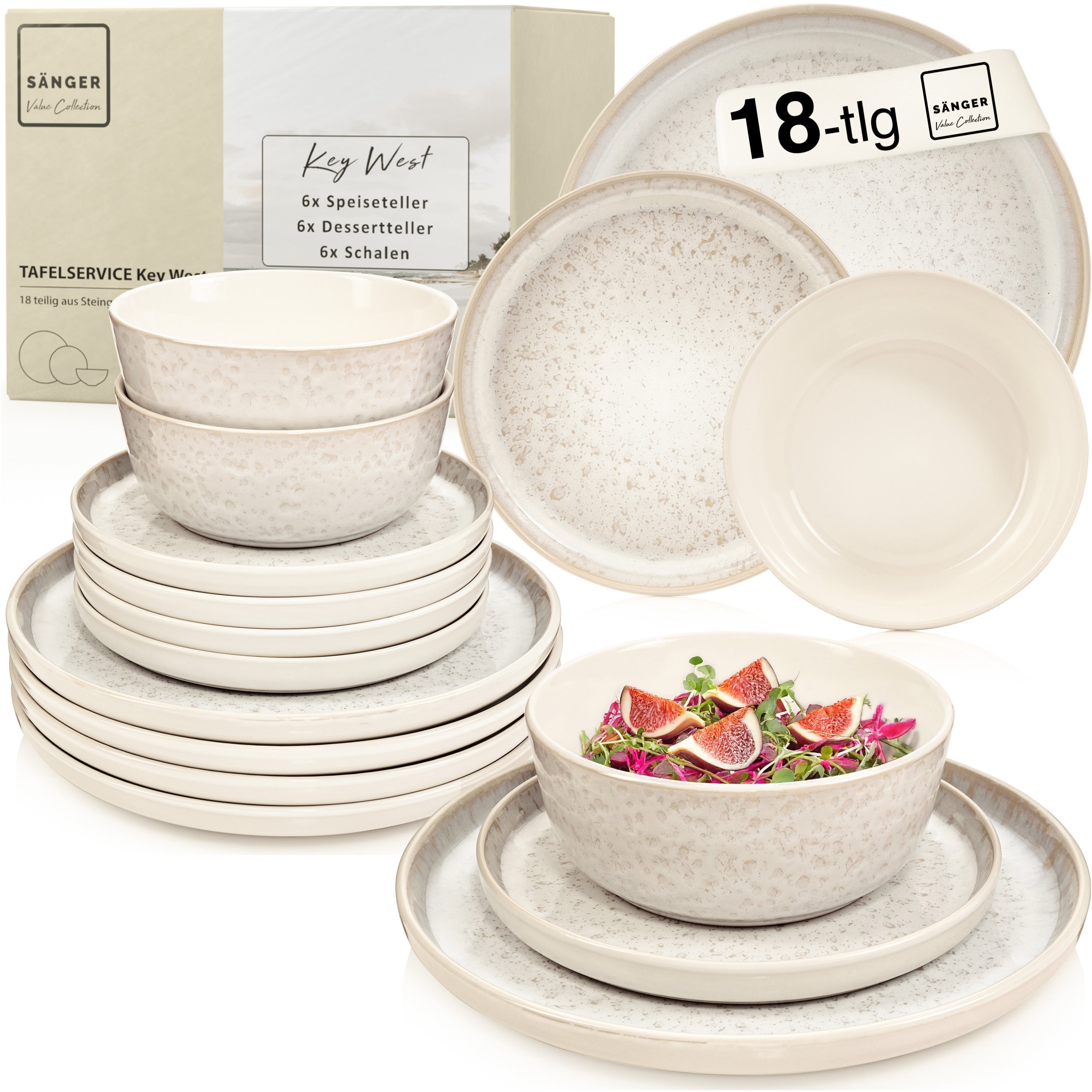SÄNGER Tafelservice Key West- 18 teilig aus Steingut