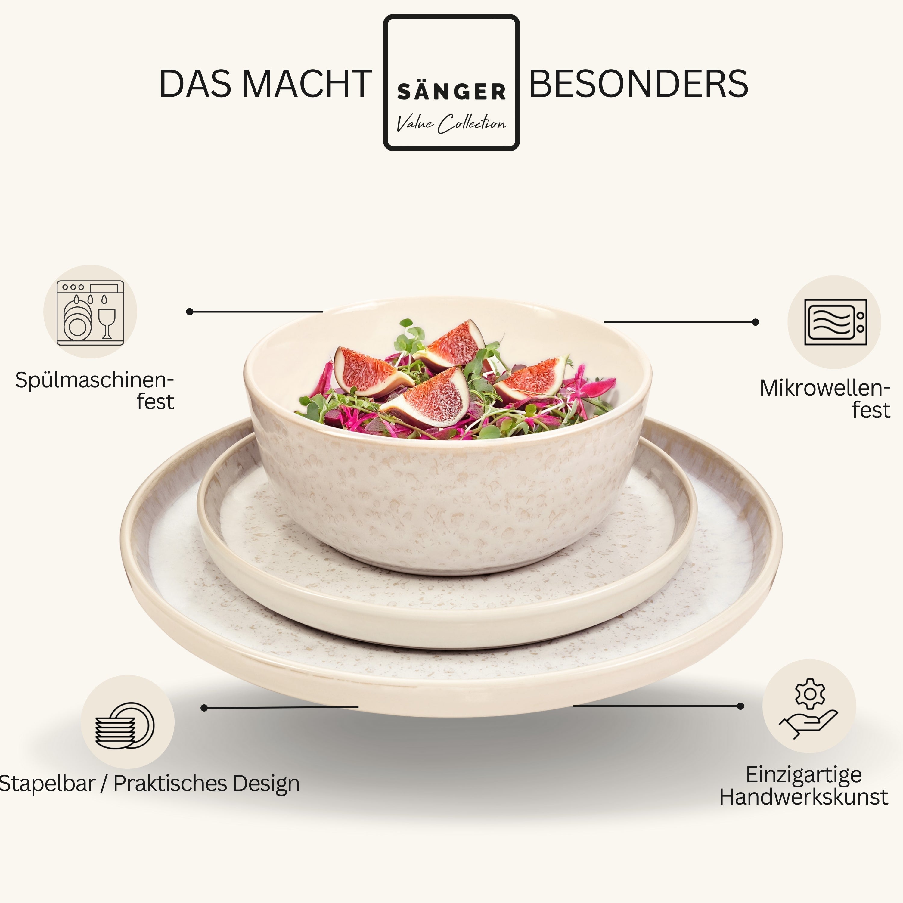 SÄNGER Tafelservice Key West- 18 teilig aus Steingut