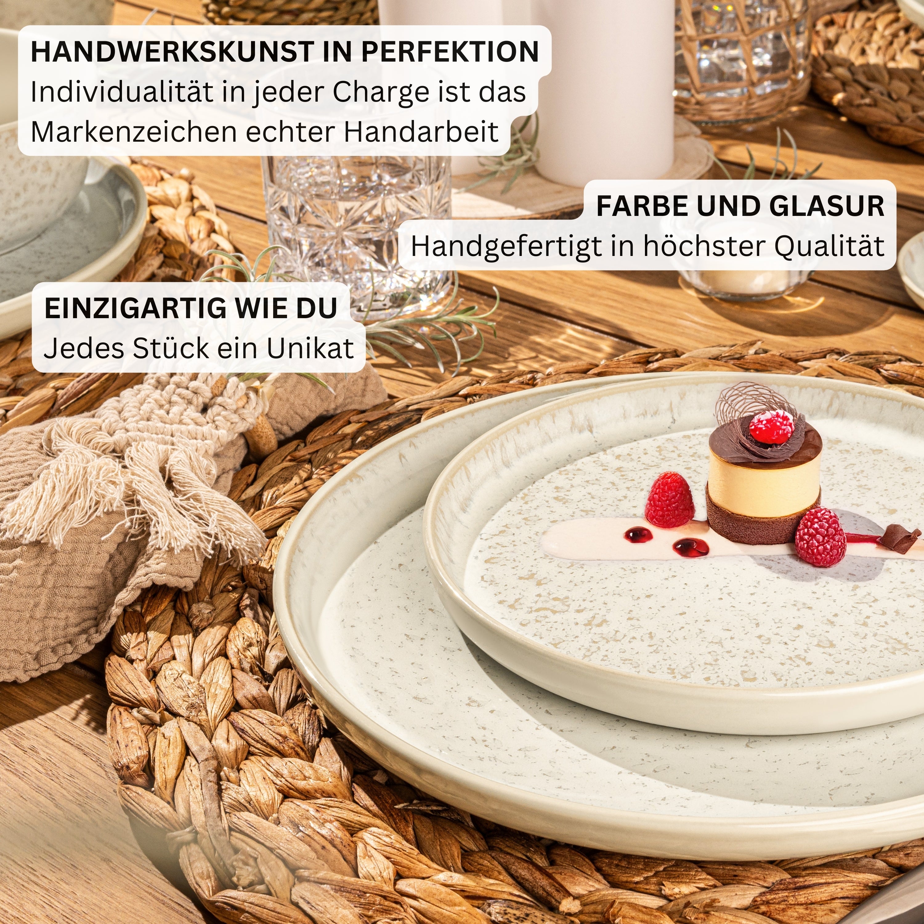 SÄNGER Dessertteller Set Key West - 6 teilig aus Steingut