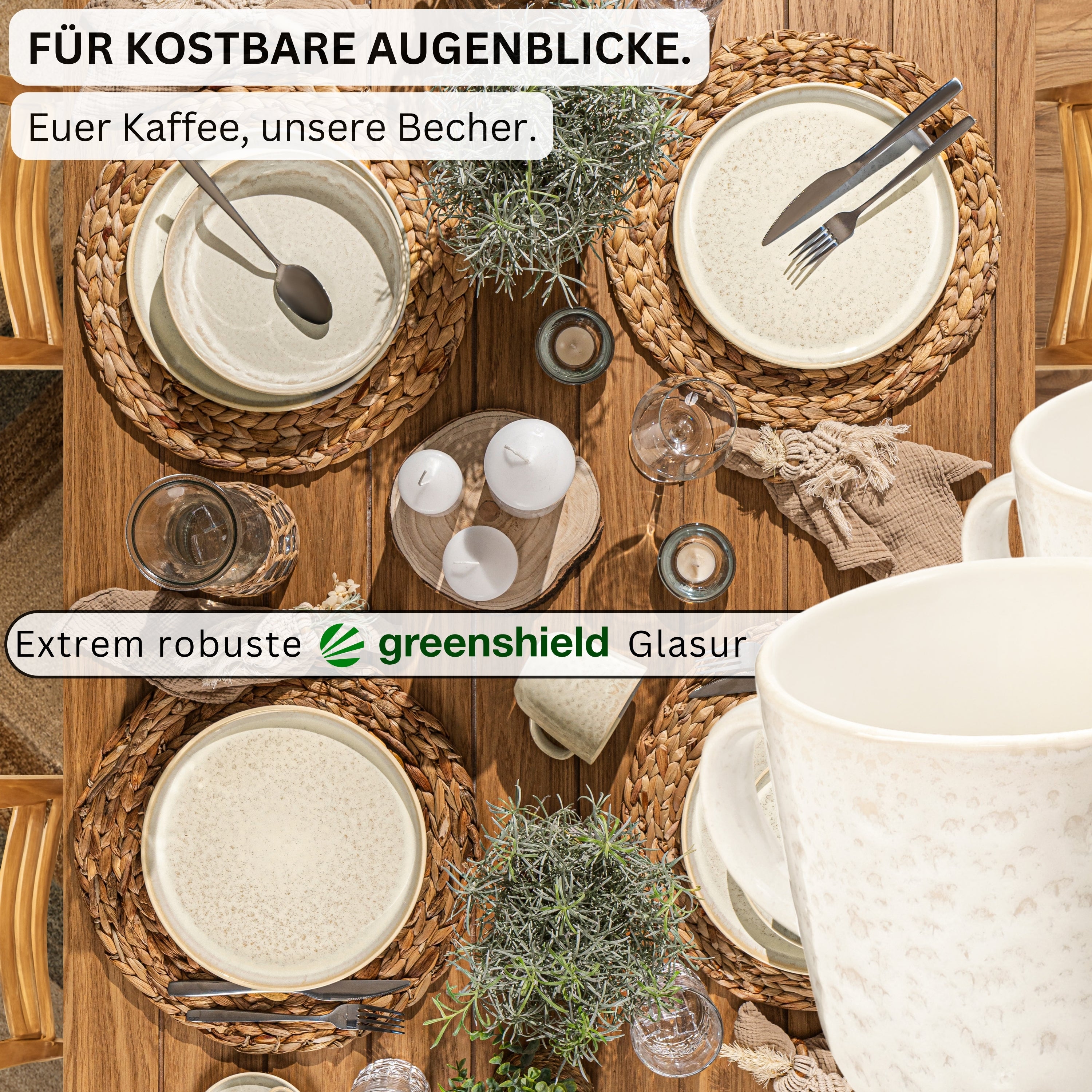 SÄNGER Kaffeebecher Set Key West - 6 teilig aus Steingut