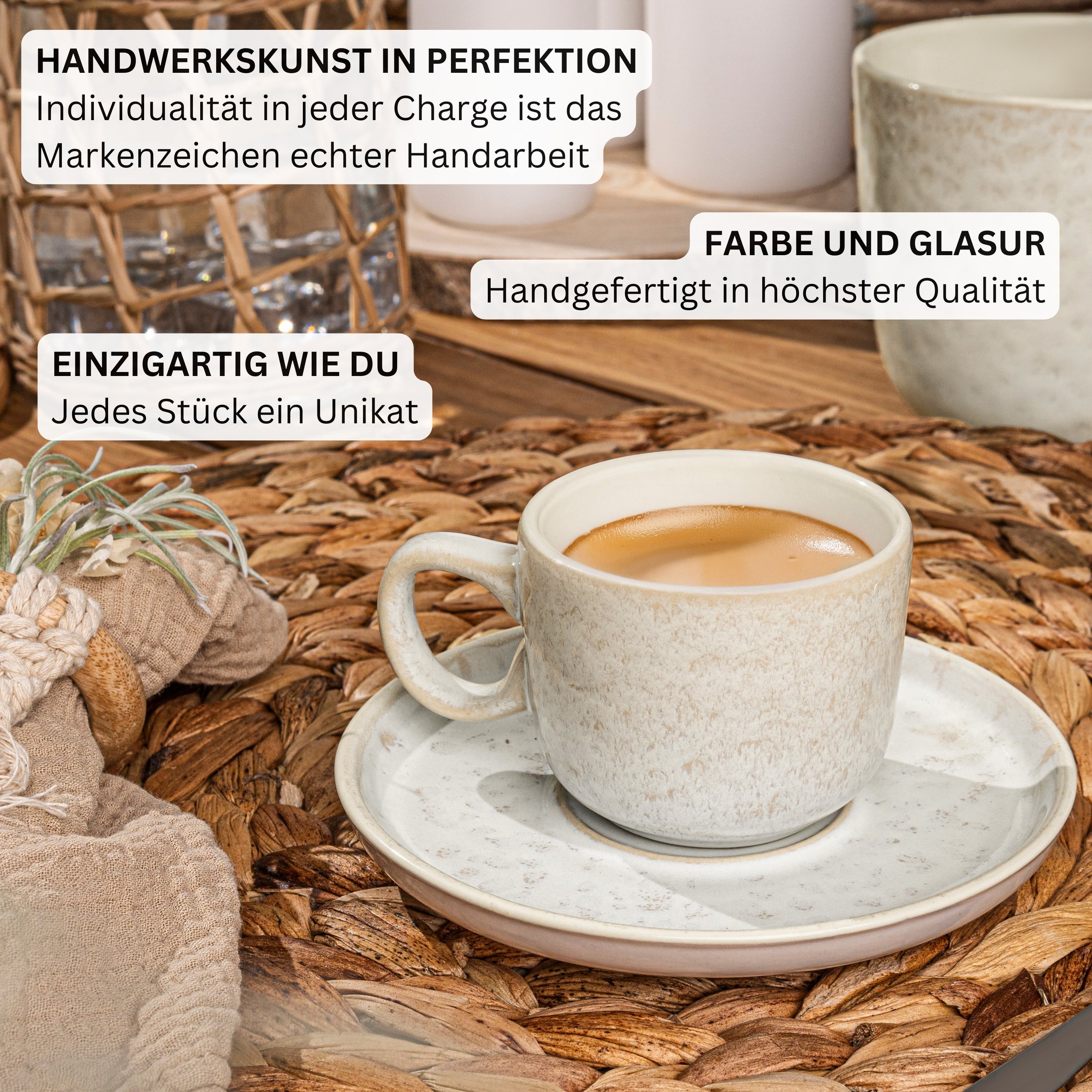 SÄNGER Espressotassen Set Key West - 12 teilig aus Steingut