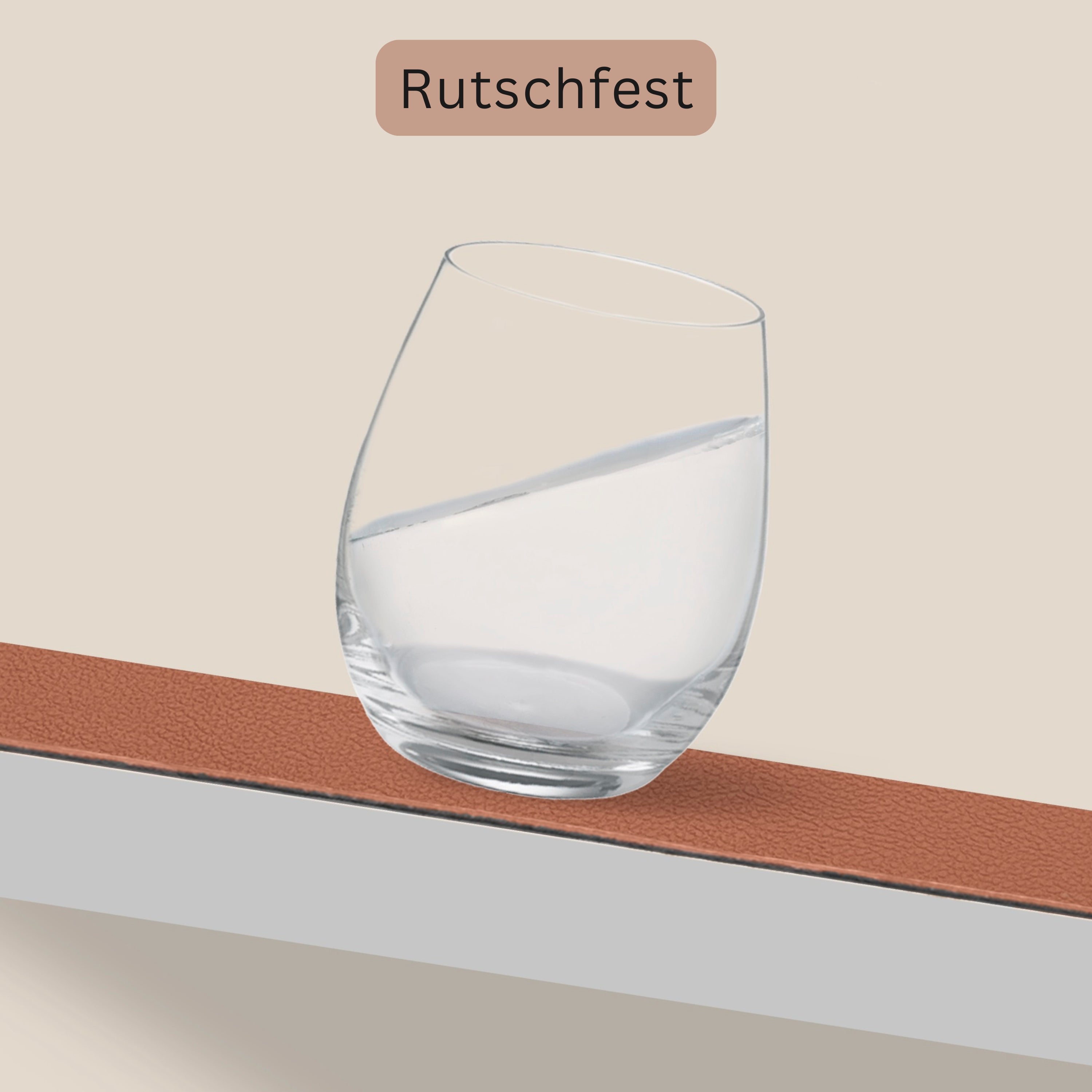 SÄNGER rechteckige Tischsets & Untersetzer aus Kunstleder 12 teilig für 6 Personen, Anthrazit + Braun
