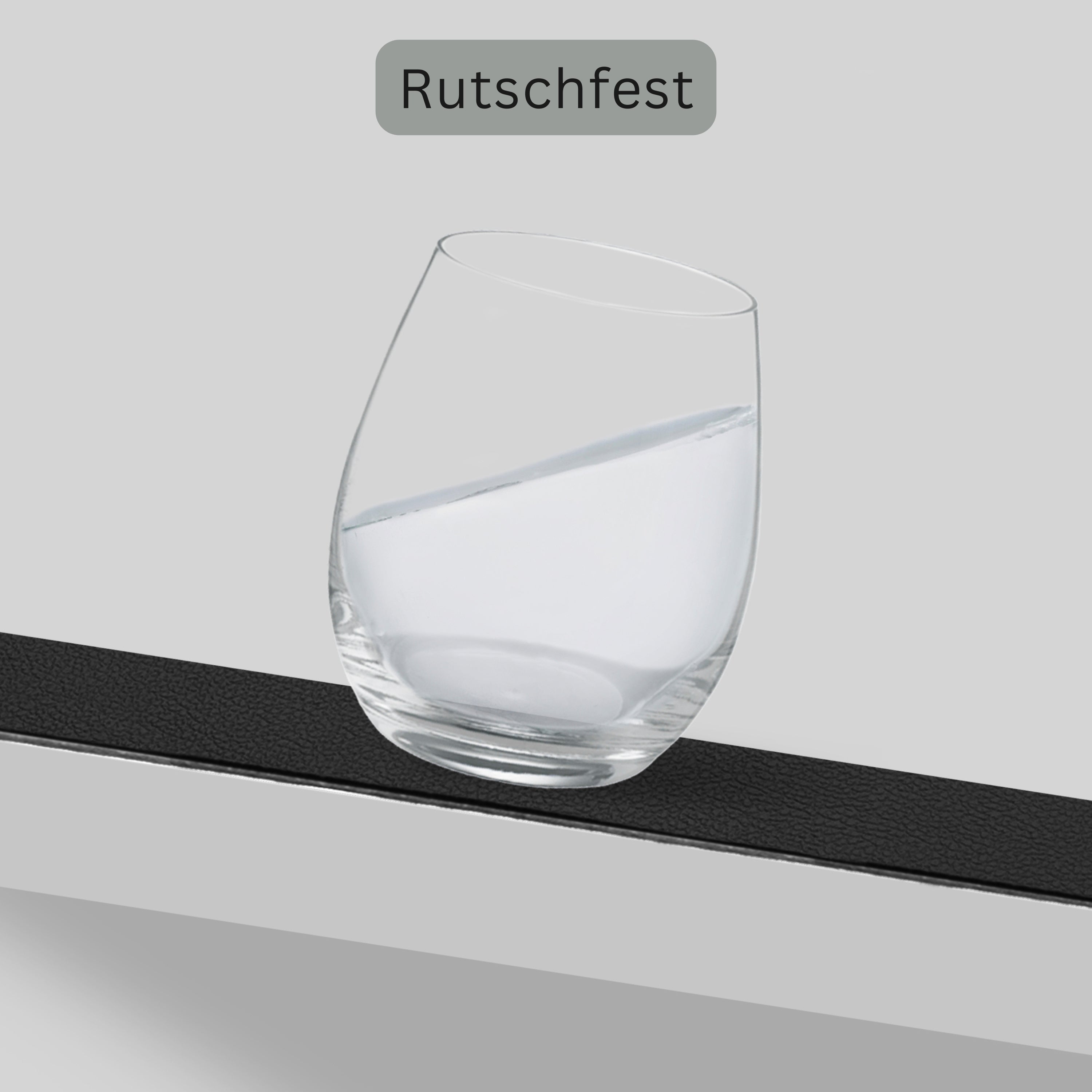 SÄNGER organische Tischsets & Untersetzer aus Kunstleder 8 teilig für 4 Personen, Grau + Schwarz