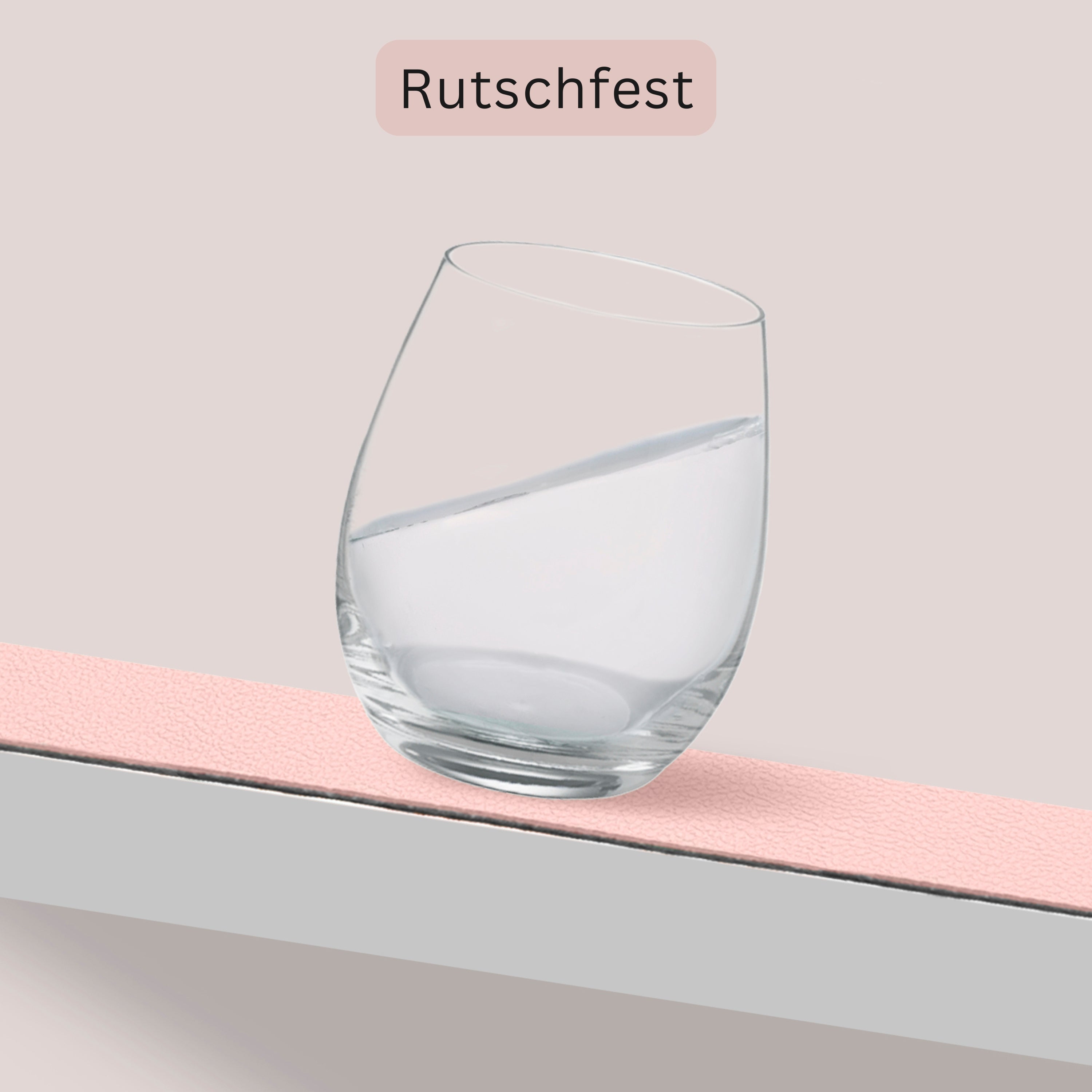 SÄNGER rechteckige Tischsets & Untersetzer aus Kunstleder 12 teilig für 6 Personen, Rosa + Grau