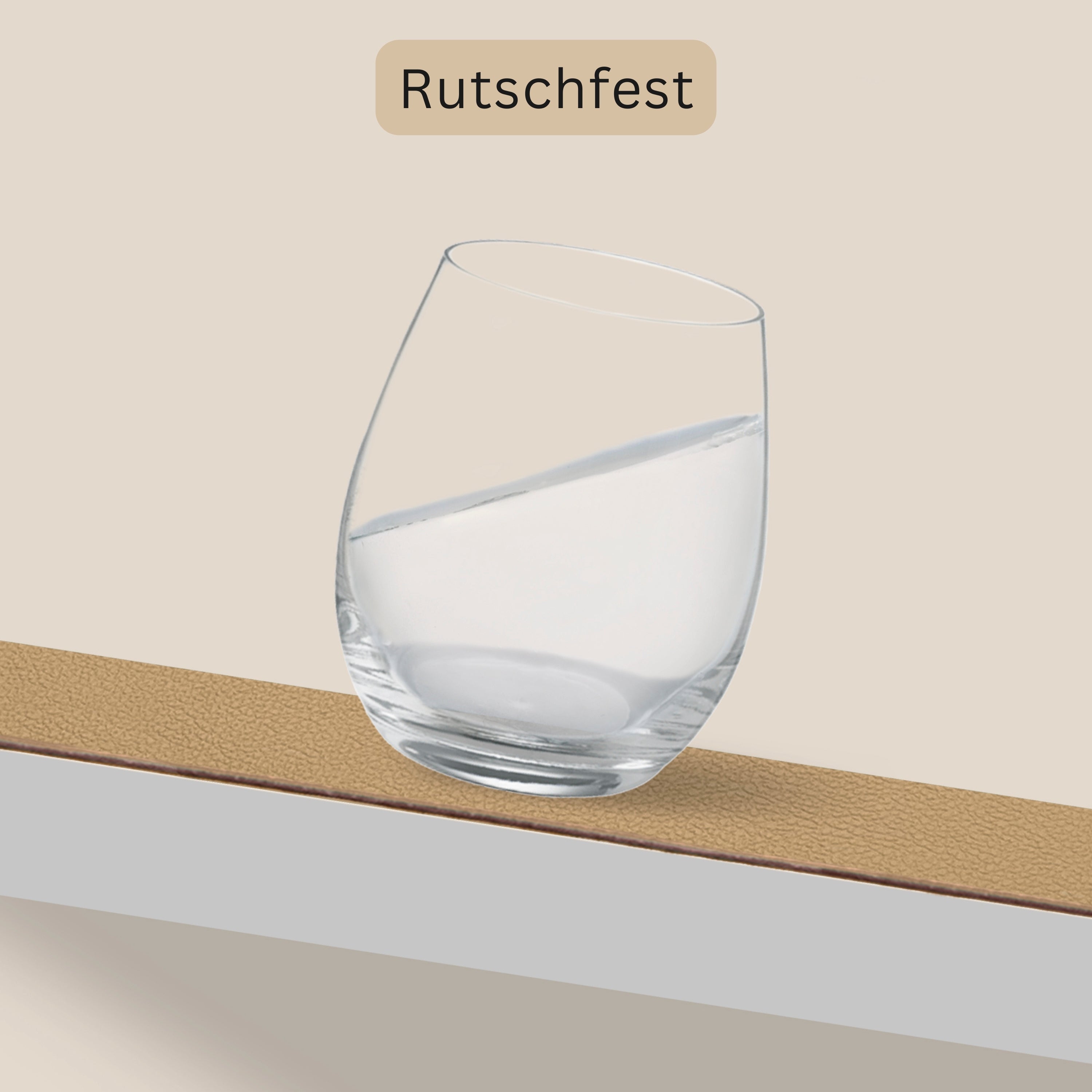 SÄNGER organische Tischsets & Untersetzer aus Kunstleder 12 teilig für 6 Personen, Mocha + Beige