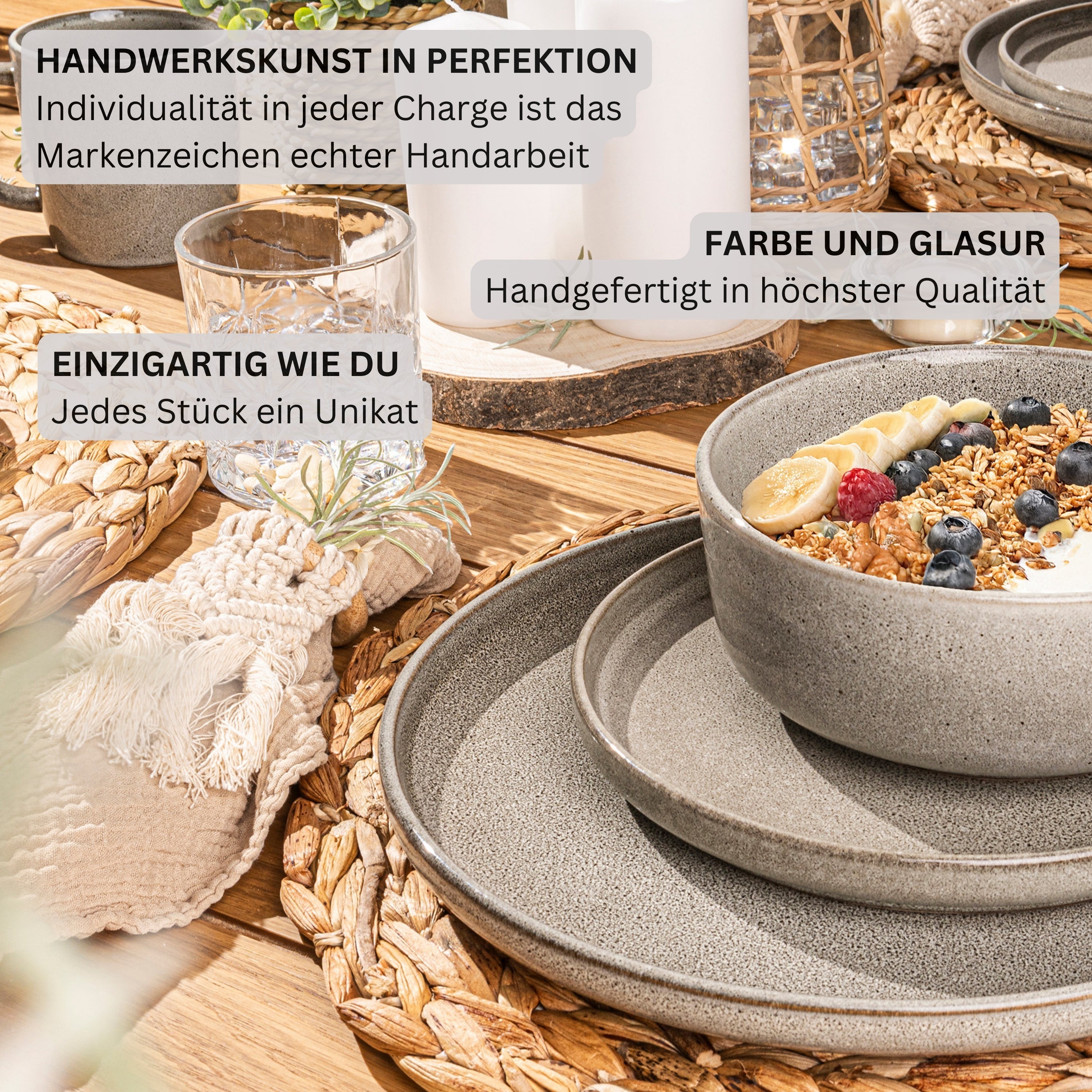 SÄNGER Pastaschalen Set Kairo Clay - 4 teilig aus Steingut