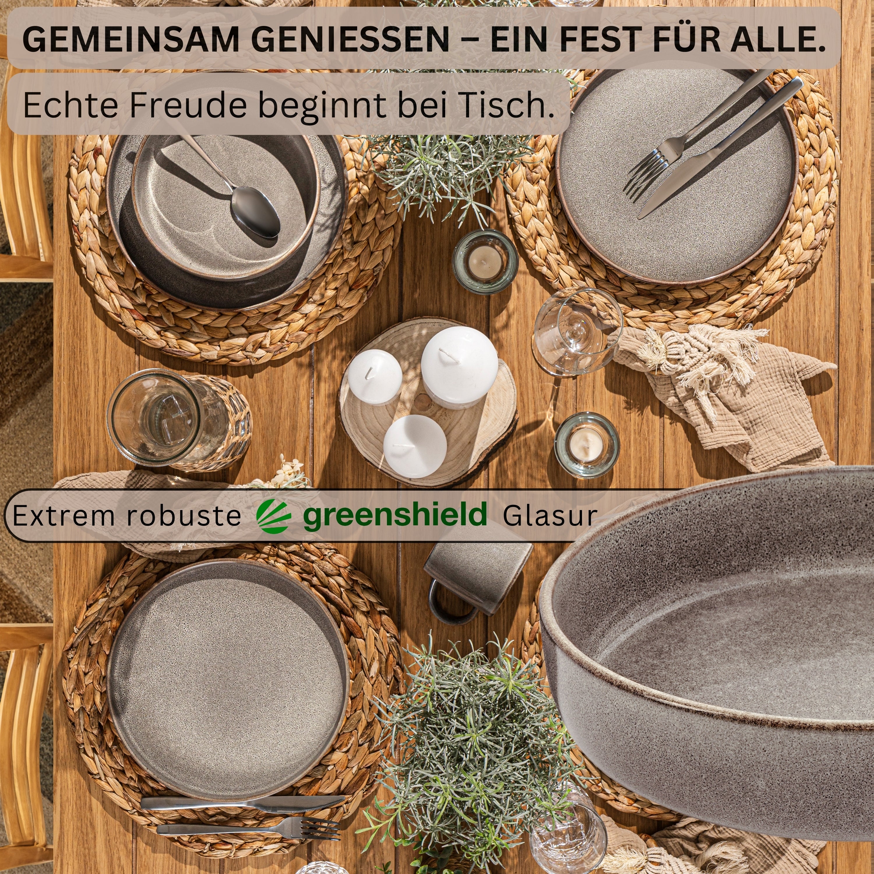 SÄNGER Pastaschalen Set Kairo Graphit - 6 teilig aus Steingut