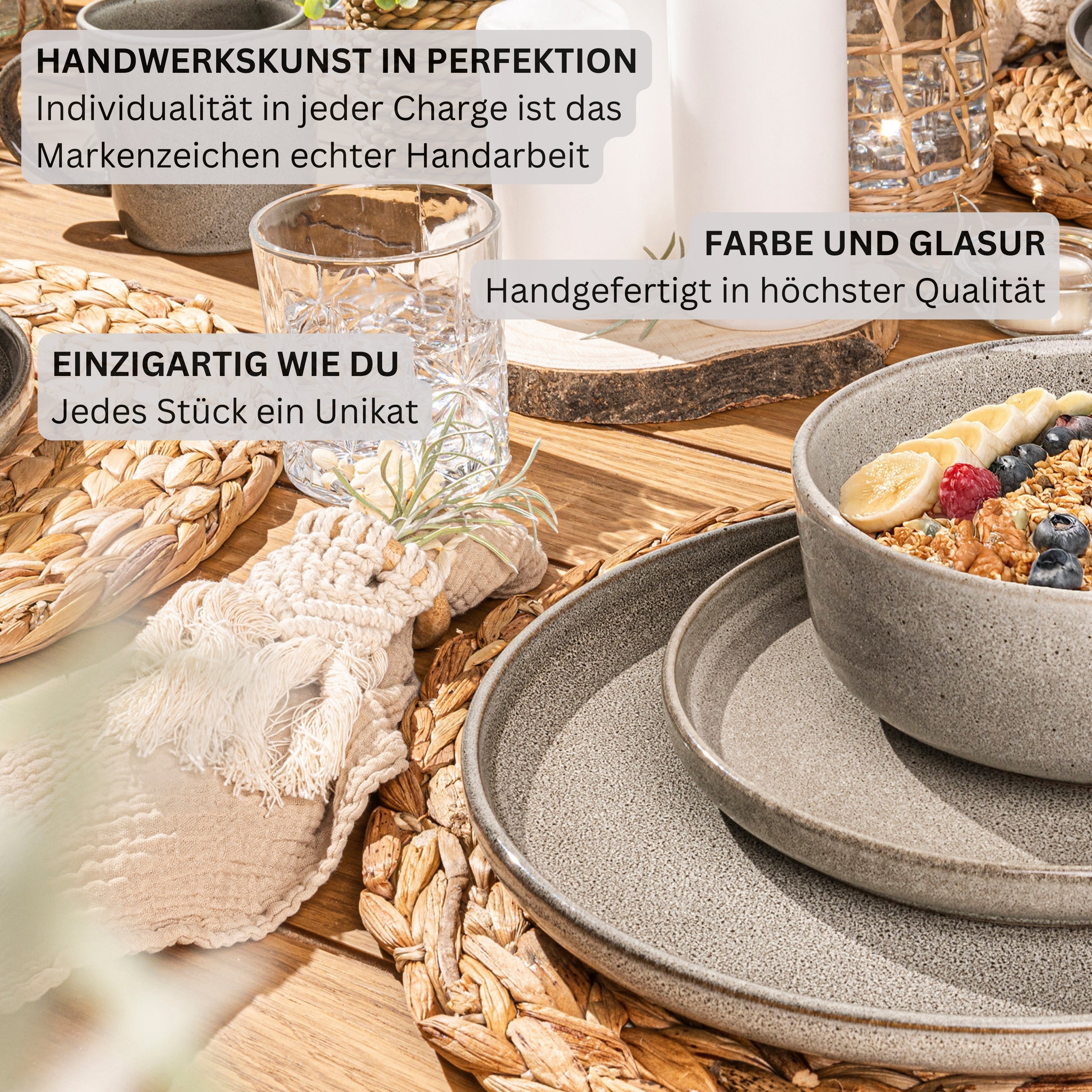 SÄNGER Speiseteller Set Kairo Clay - 6 teilig aus Steingut