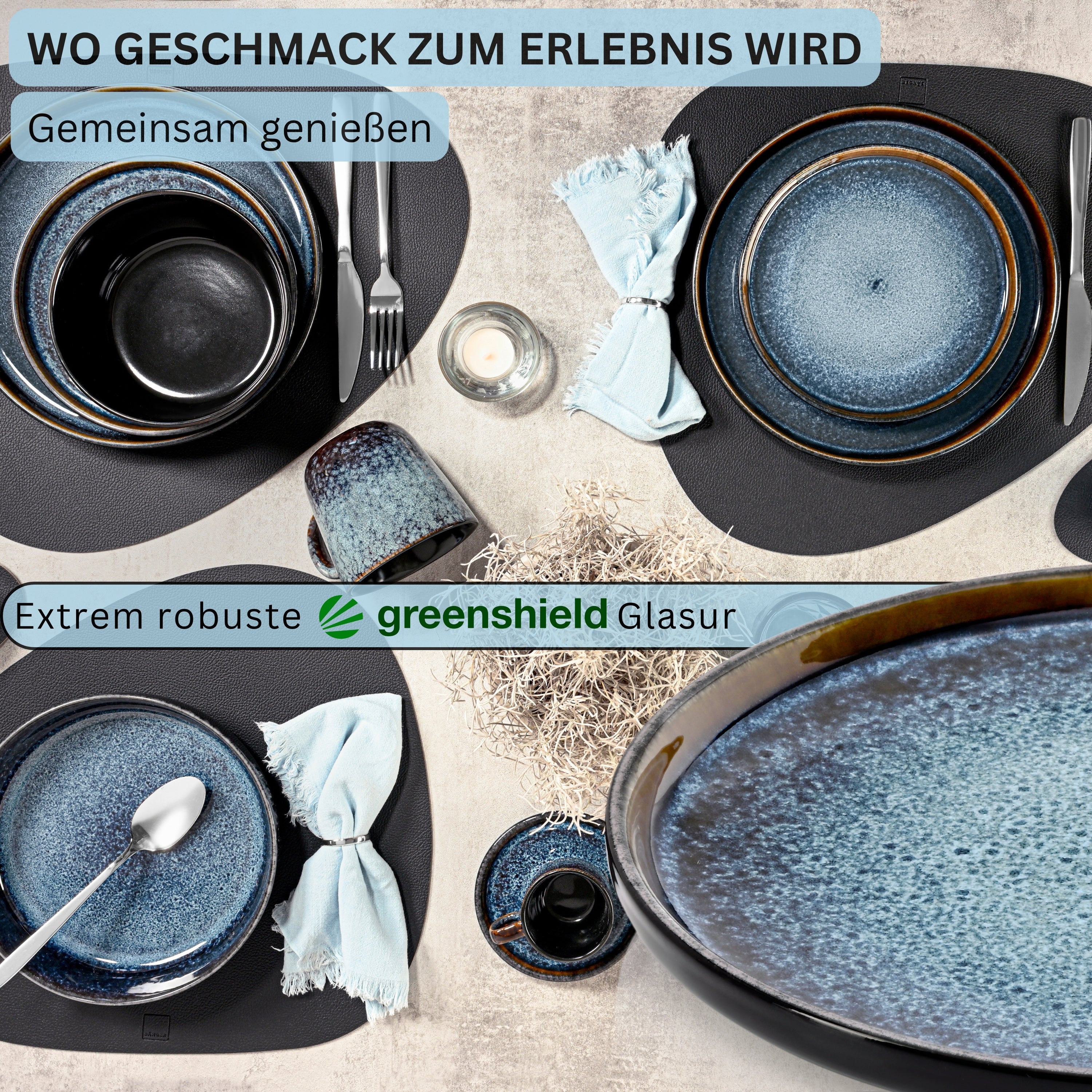 SÄNGER Steingut Dessertteller Osaka 6-teilig