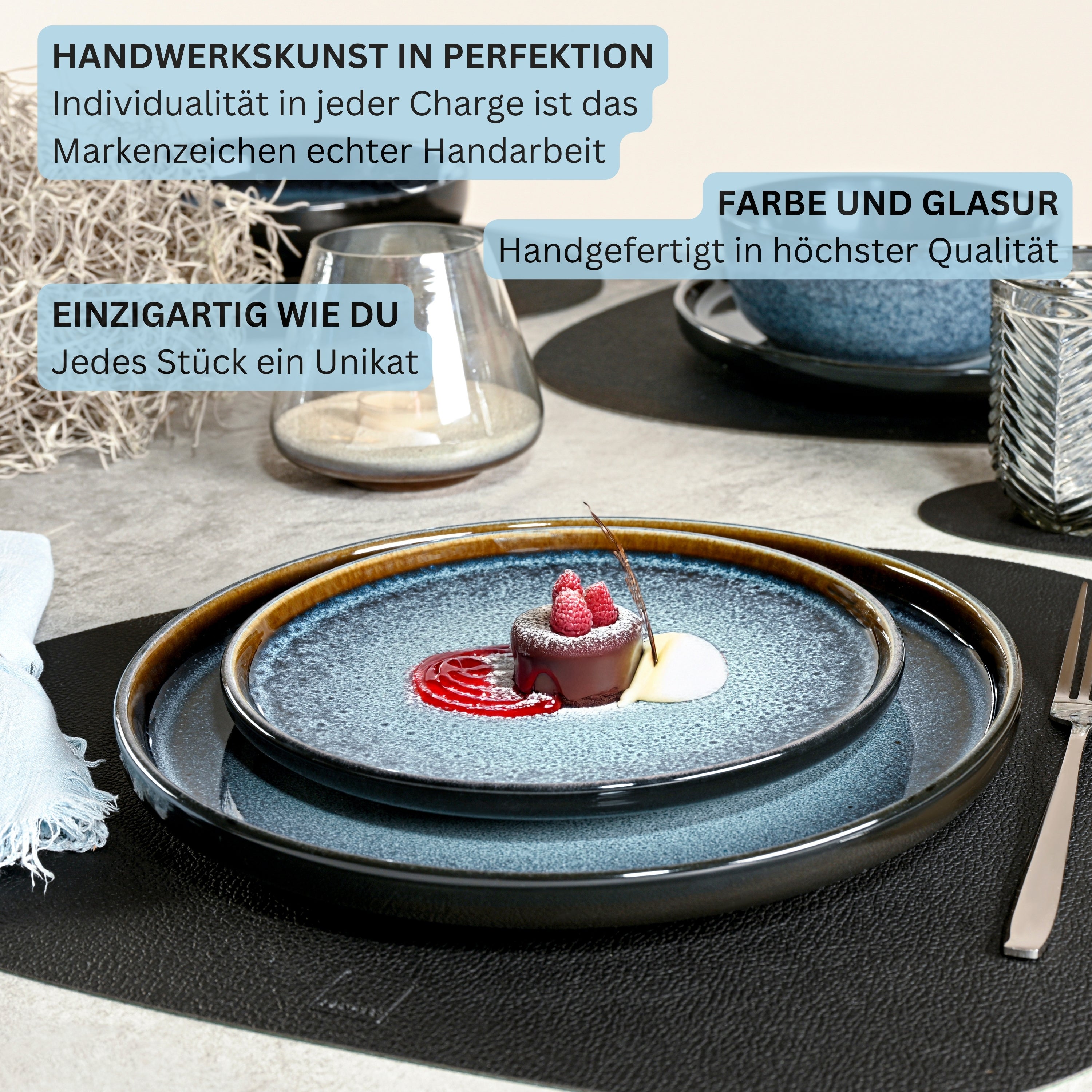 SÄNGER Steingut Dessertteller Osaka 6-teilig