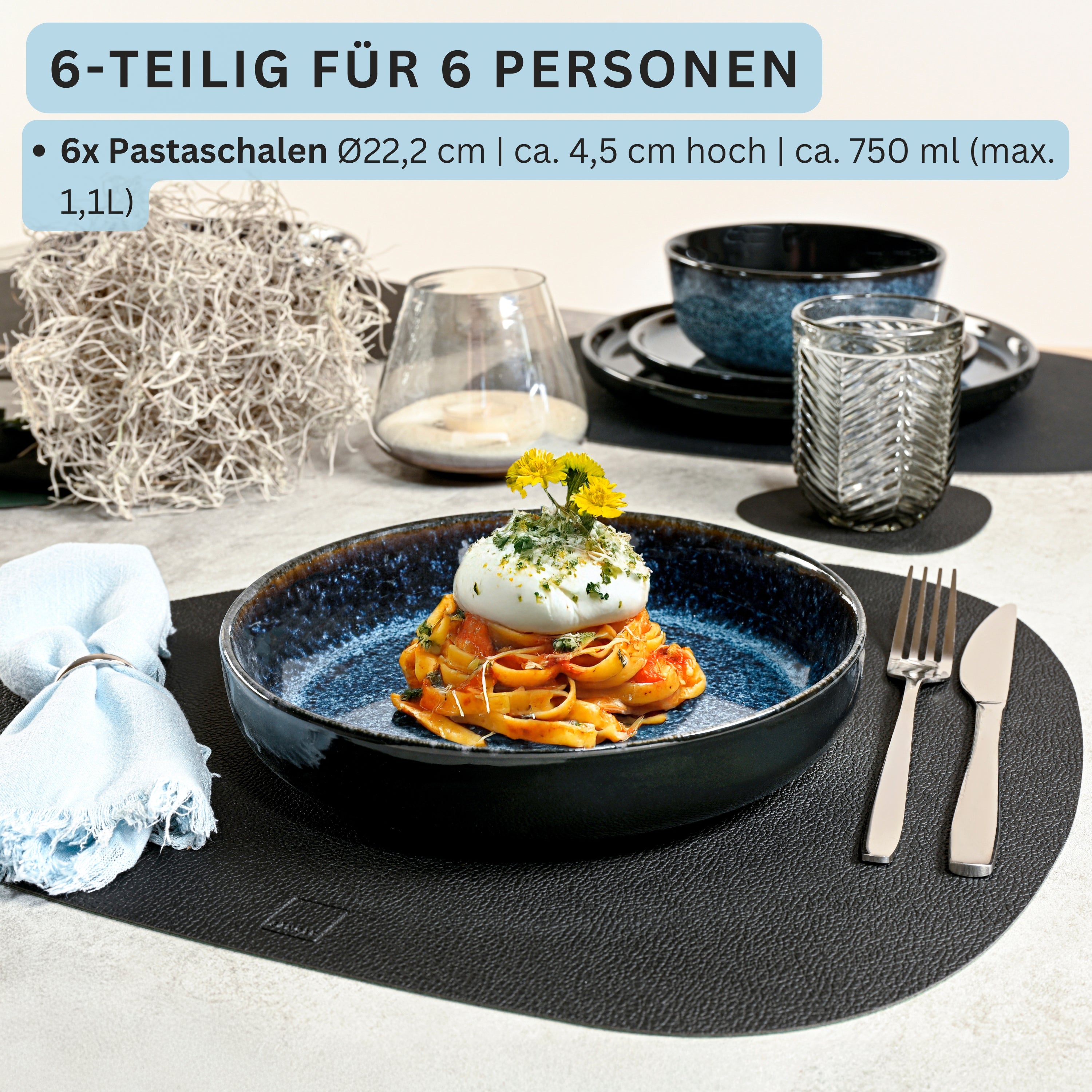 SÄNGER Steingut Pastaschalen Osaka 6-teilig