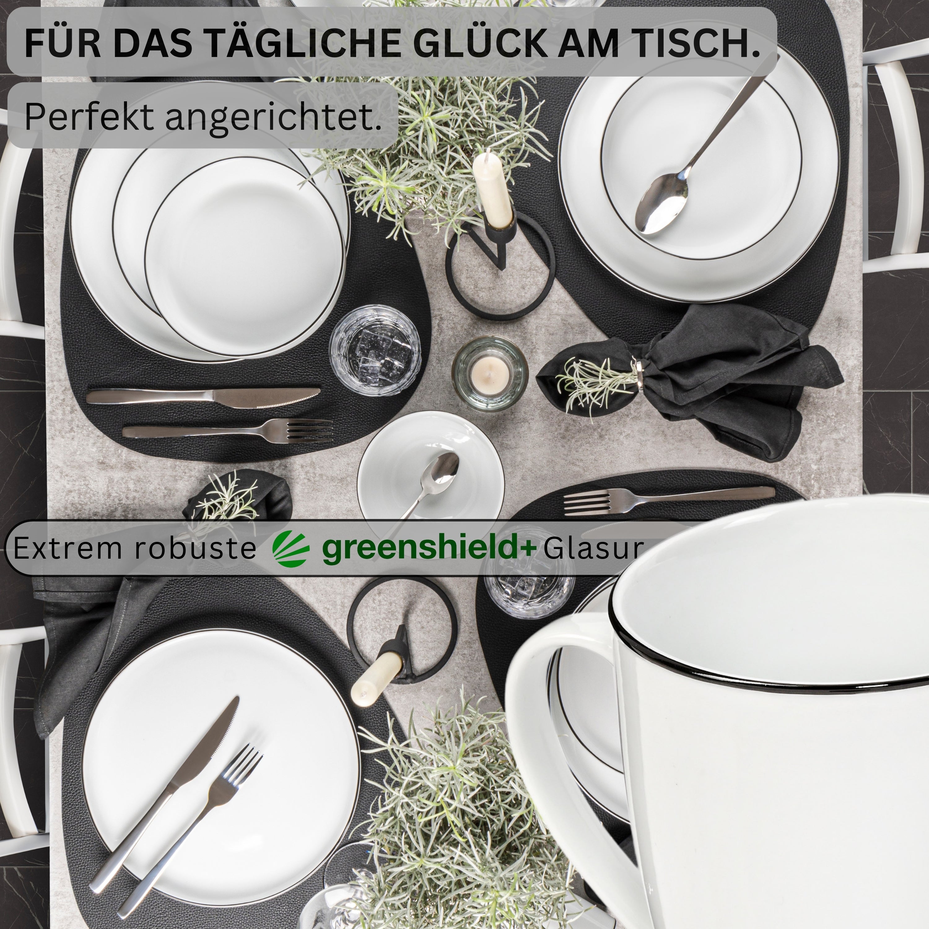 SÄNGER Porzellan Kaffeebecher Marlo Black Rim 6-teilig ALT (LIMITED EDITION)
