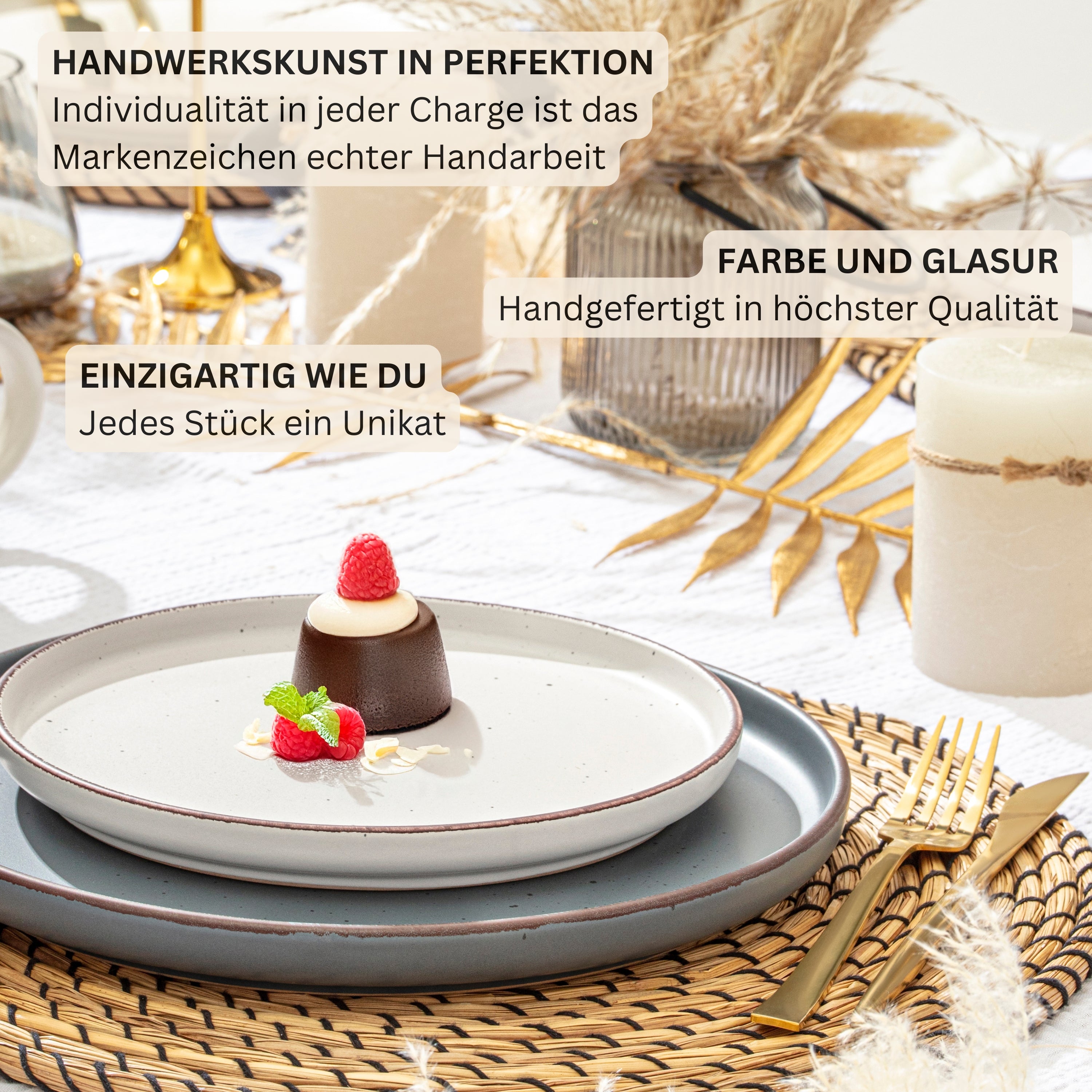 SÄNGER Steingut Dessertteller Bombay Moonlight 4 teilig