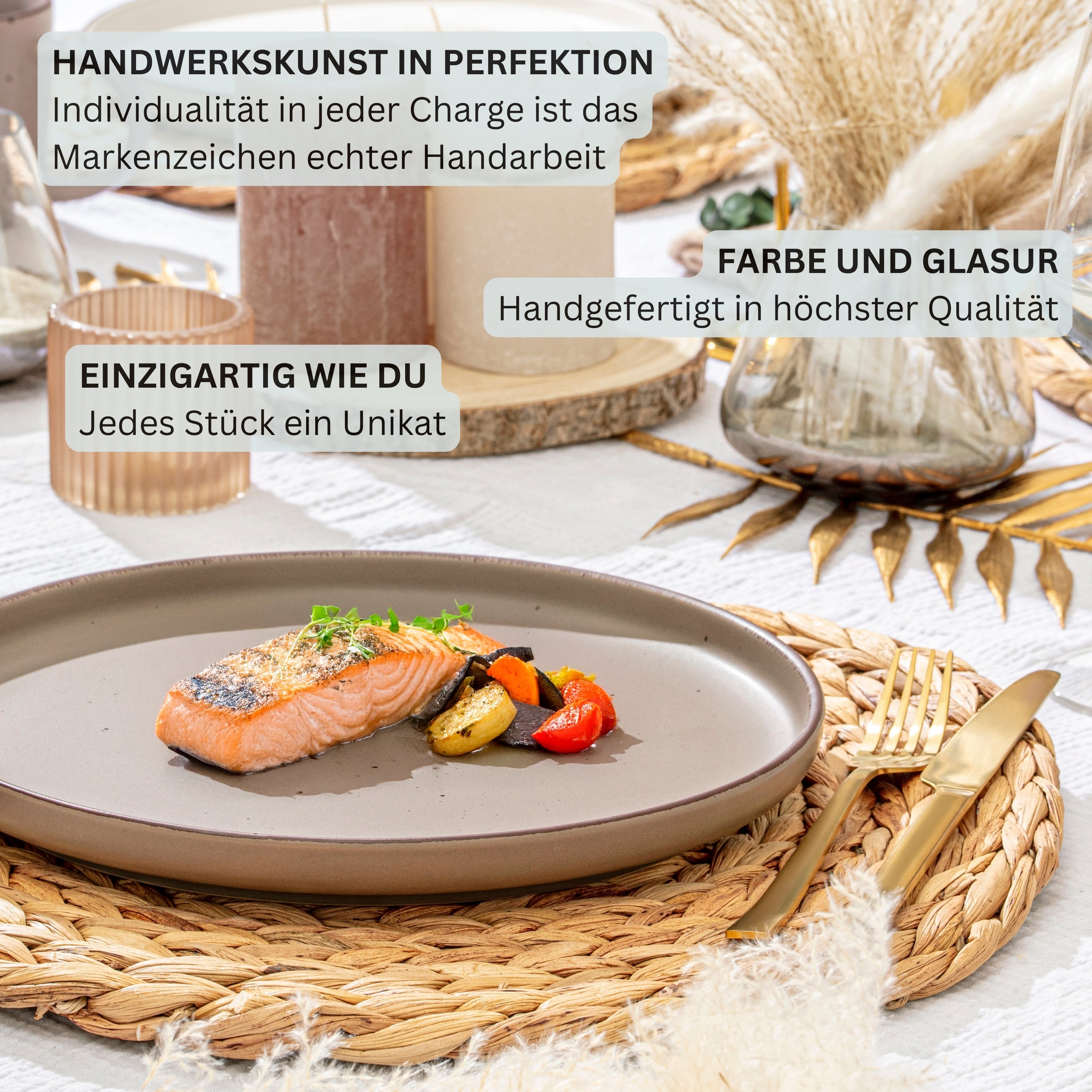 SÄNGER Steingut Speiseteller Bombay Meeresboden 4 teilig
