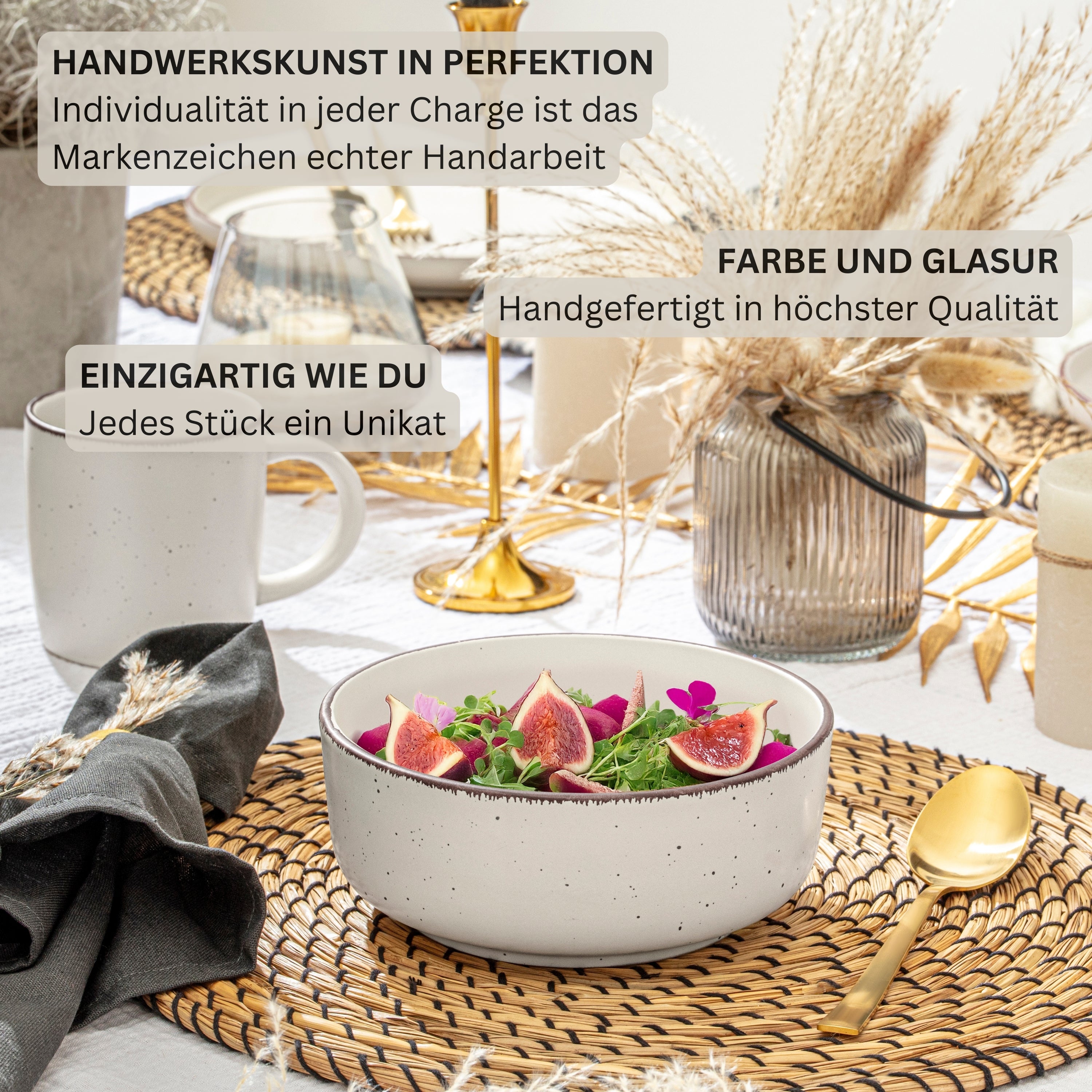 SÄNGER Steingut Schalen Bombay Ivory 4 teilig