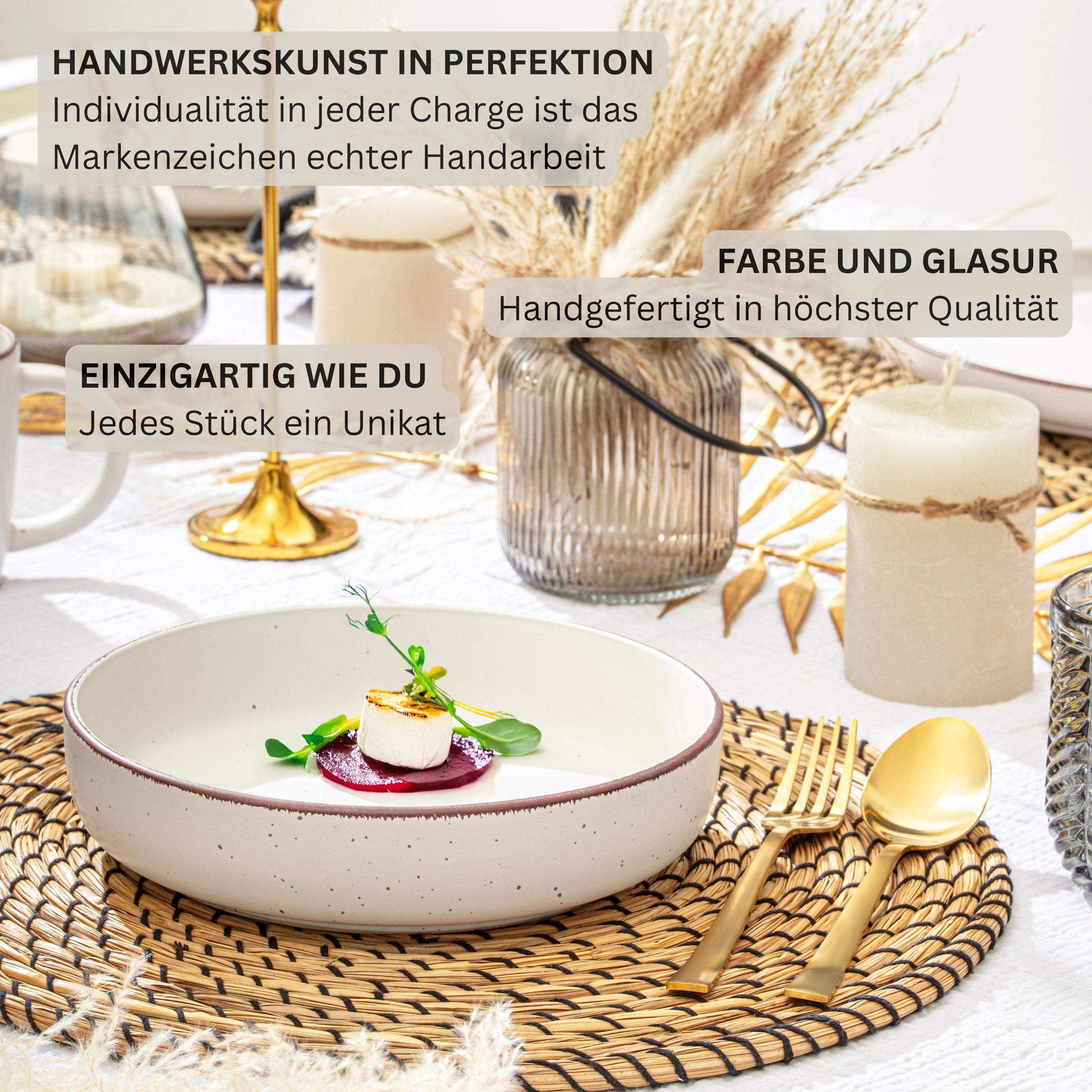 SÄNGER Steingut Pastaschalen Bombay Ivory 4 teilig