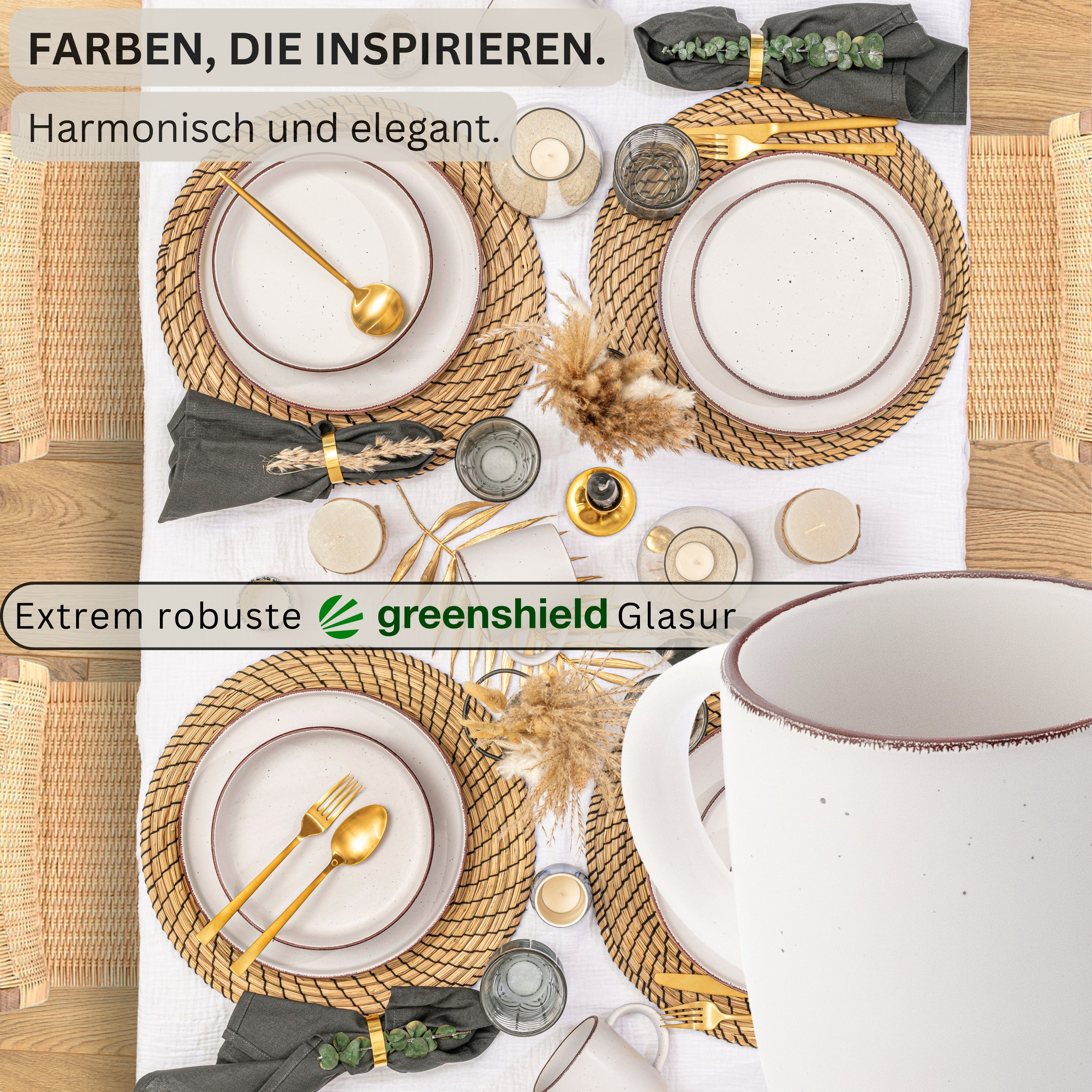 SÄNGER Steingut Kaffeebecher Bombay Ivory 4 teilig