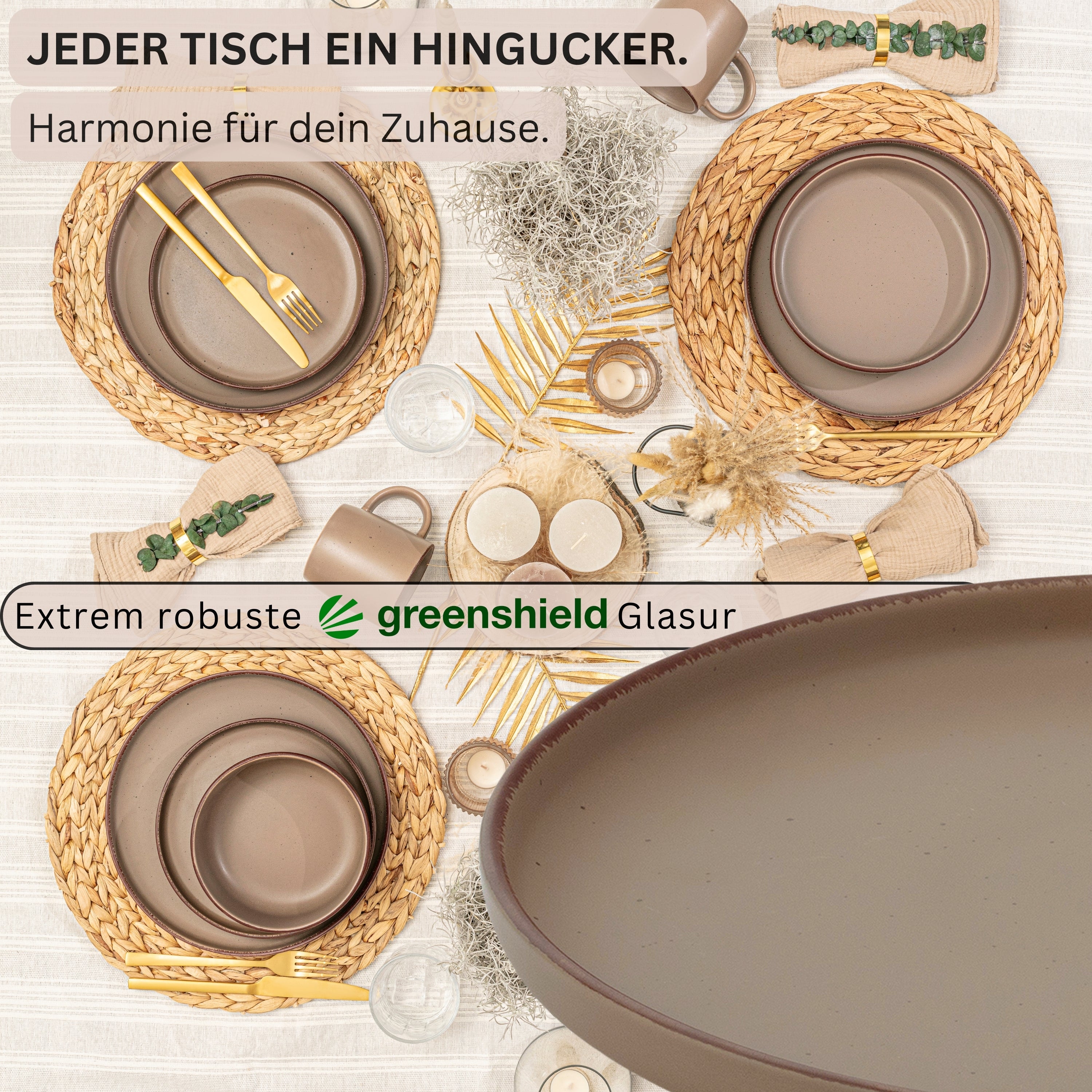 SÄNGER Steingut Speiseteller Bombay Oak 4 teilig