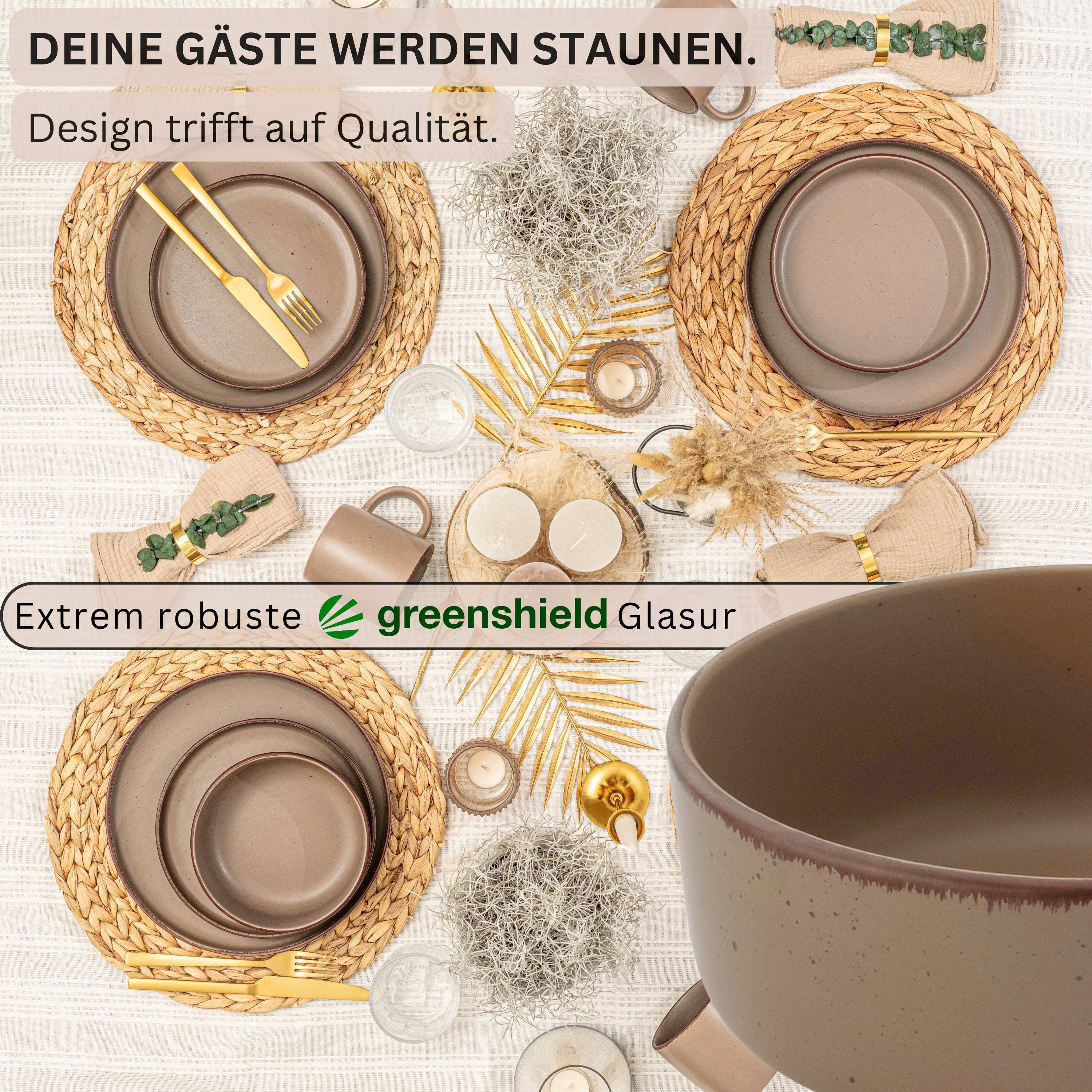 SÄNGER Steingut Schalen Bombay Oak 4 teilig