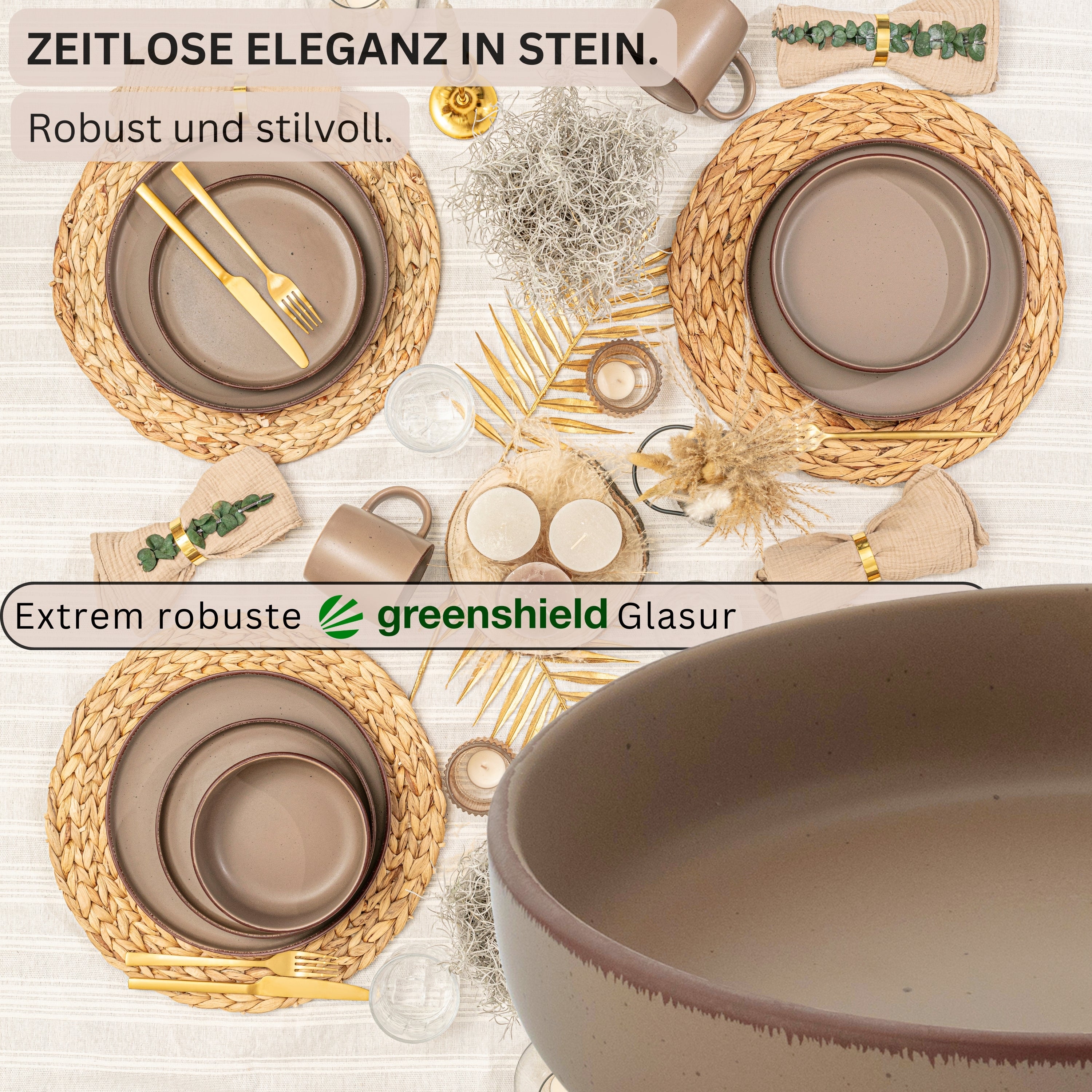 SÄNGER Steingut Pastaschalen Bombay Oak 4 teilig